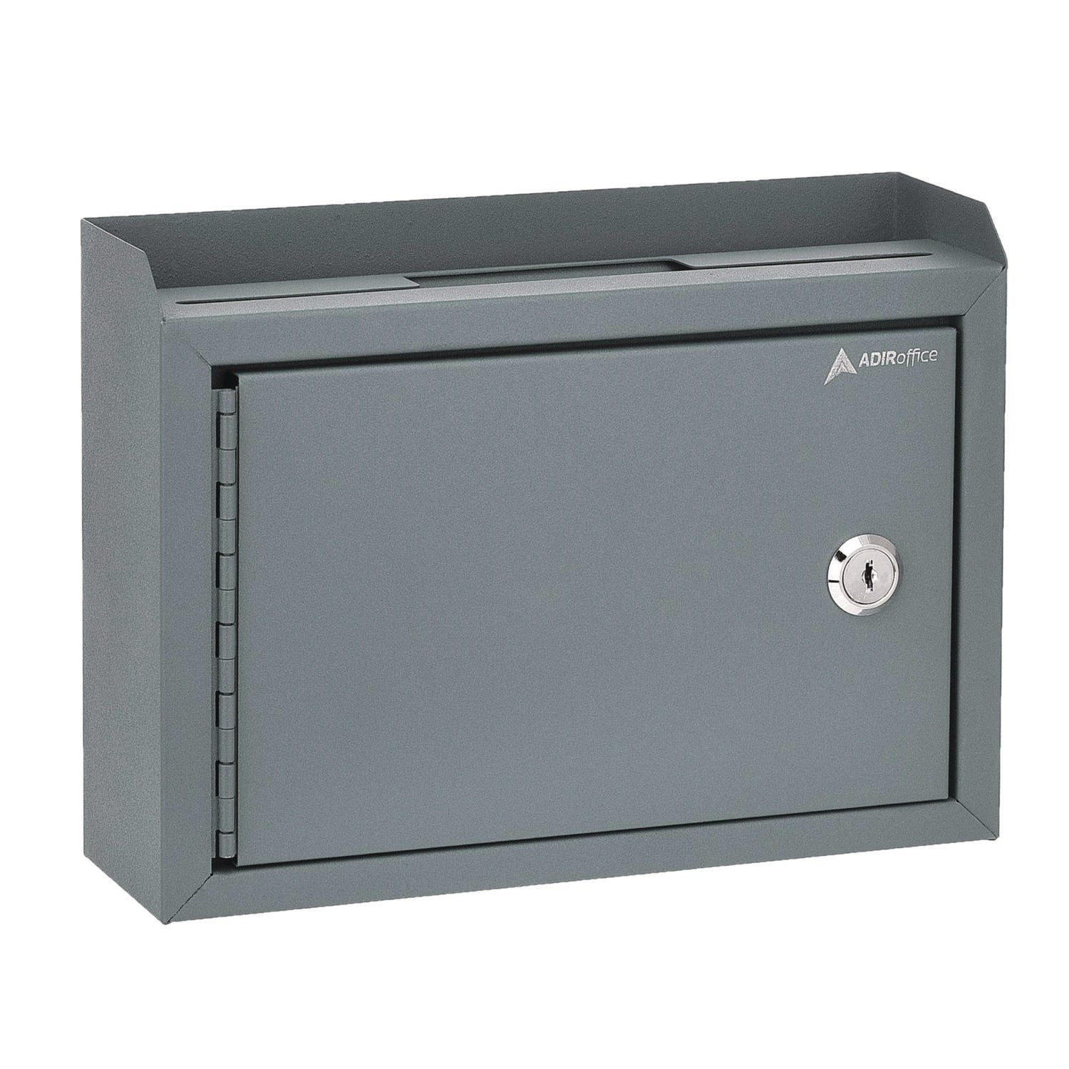 Medium Size Steel Multi-Purpose Secure Drop Box, 9.8 x 3.4 x 7.5, Gray AdirOffice Flipcost