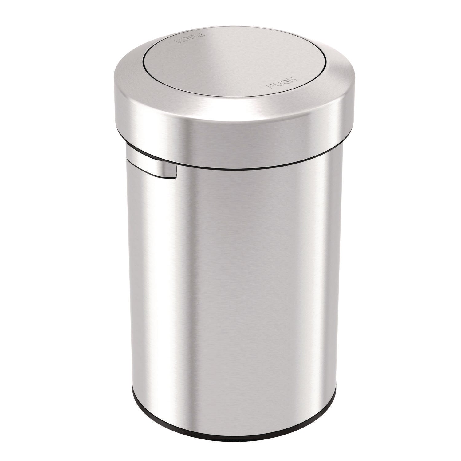 Swing Top Trash Can, 17 gal, Stainless Steel, Silver