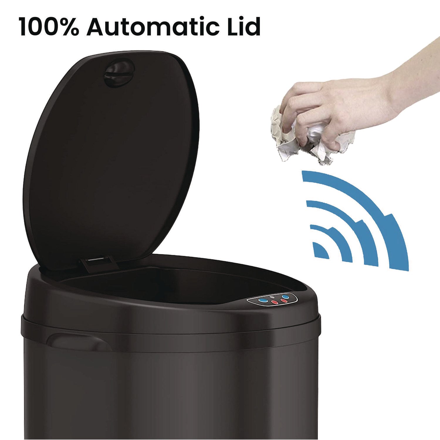 Sensor Trash Can, 8 gal, Plastic/Stainless Steel, Black HLS Commercial® Flipcost