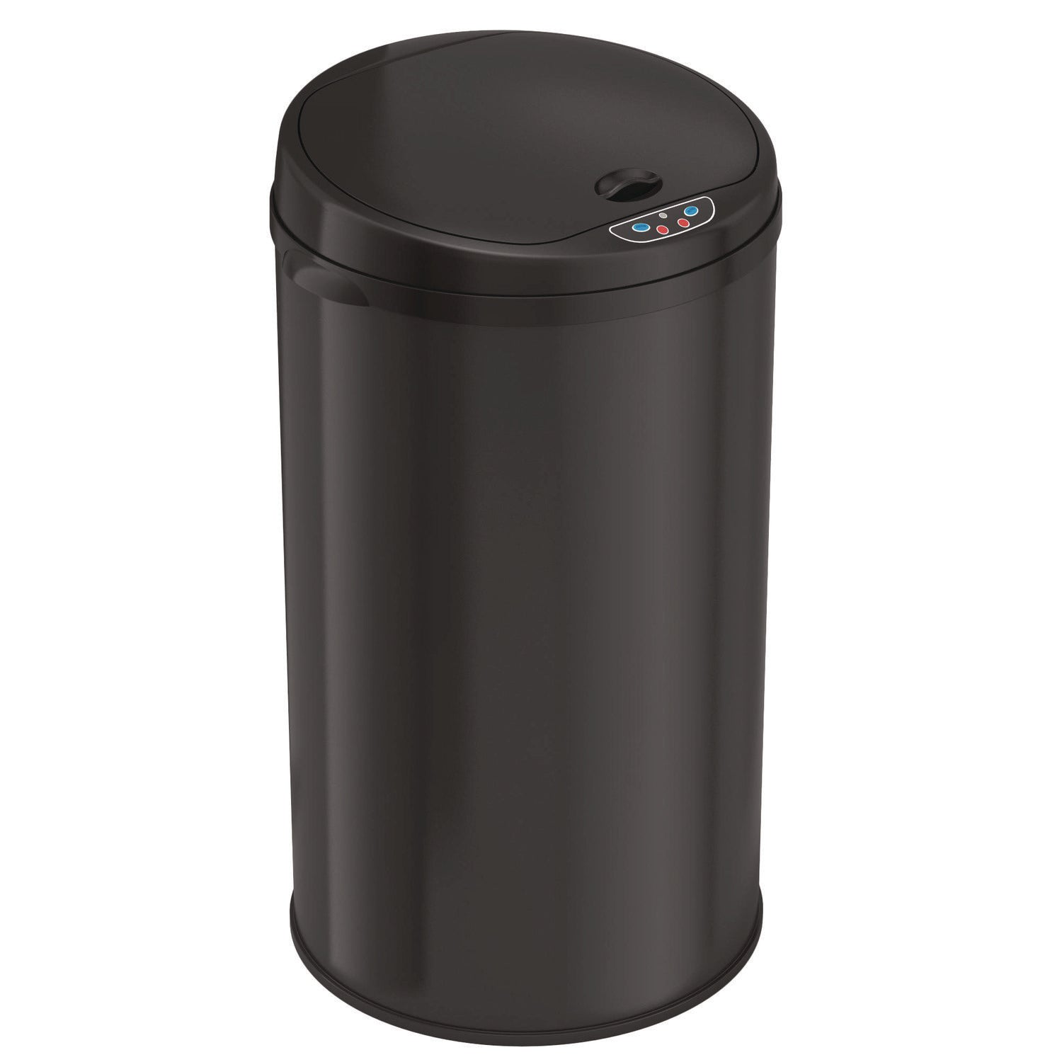 Sensor Trash Can, 8 gal, Plastic/Stainless Steel, Black