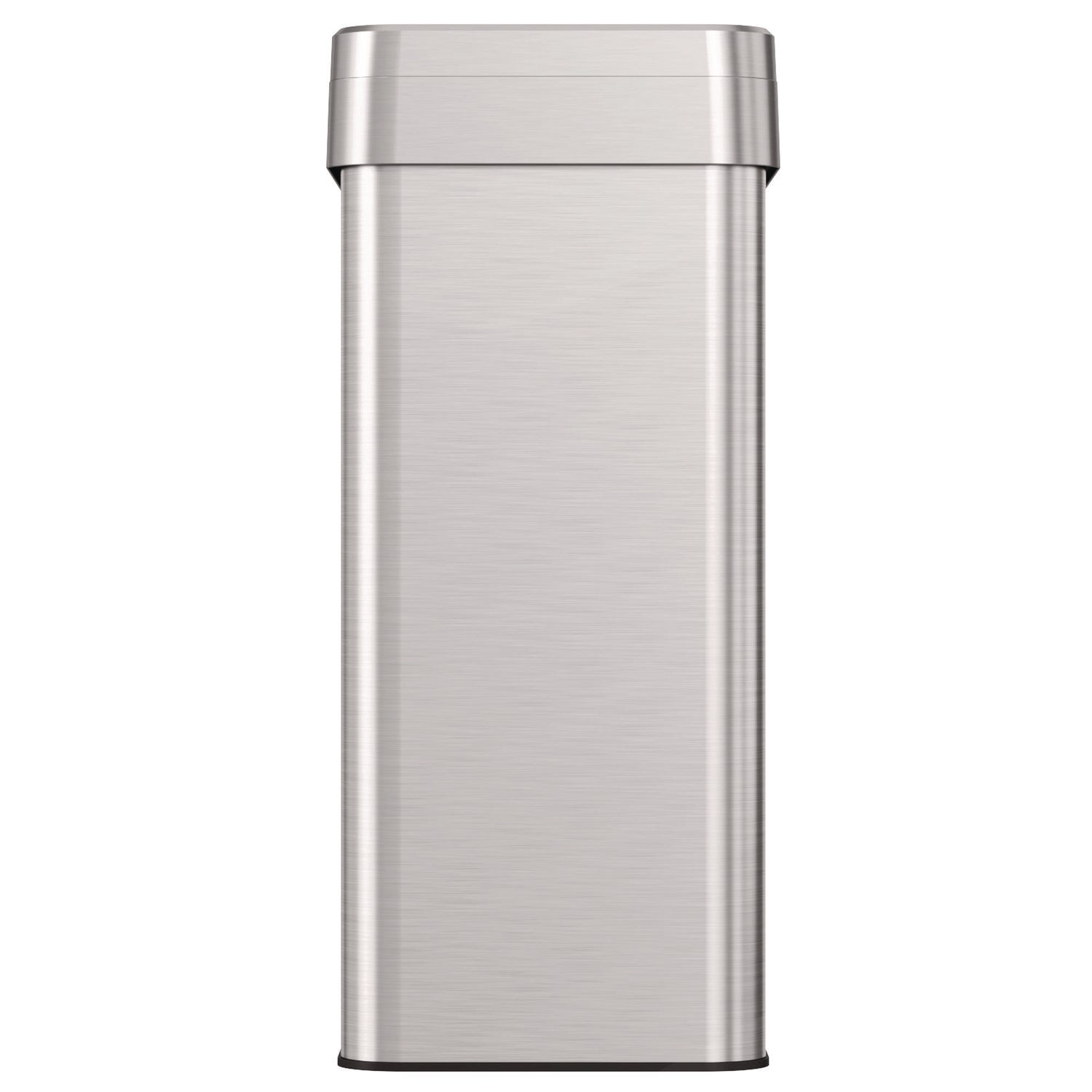 Open Top Trash Can, Rectangular, 16 gal, Plastic/Stainless Steel, Silver HLS Commercial® Flipcost