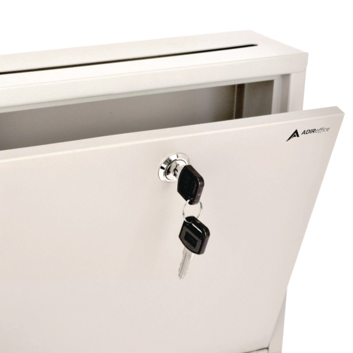 Large Size Steel Multi-Purpose Secure Drop Box, 12 x 3 x 10, White AdirOffice Flipcost