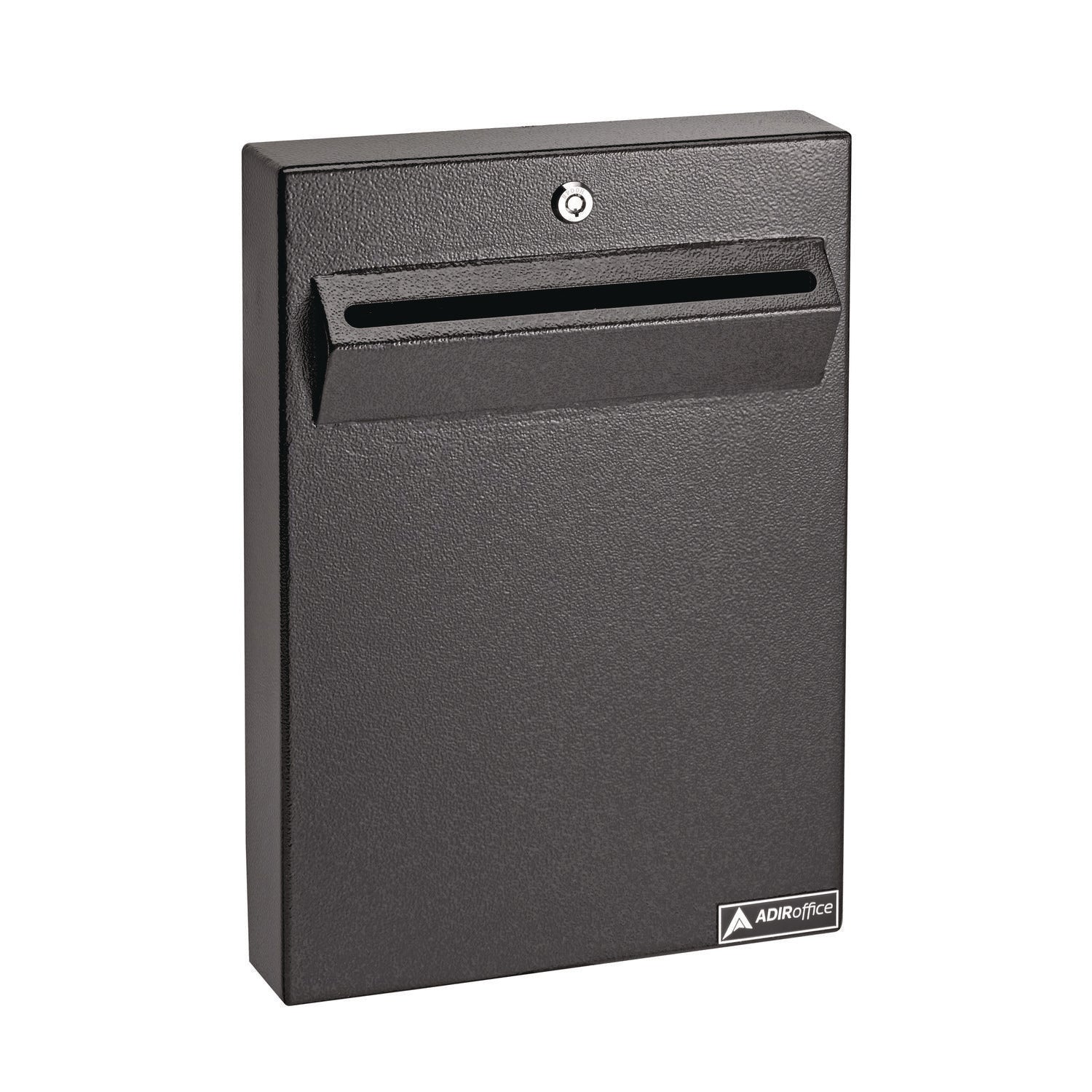 Large Wall Mounted Weatherproof Steel Secure Drop Box, 11 x 2.4 x 16, Black