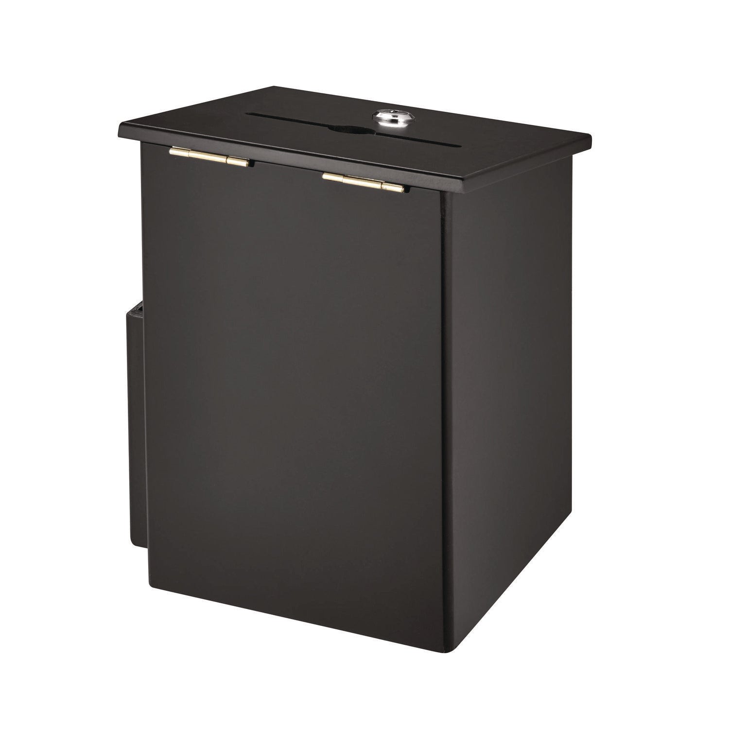 Squared Wood Locking Suggestion Box, 7.25 x 7.5 x 10, Medium Density Fiberboard, Black AdirOffice Flipcost