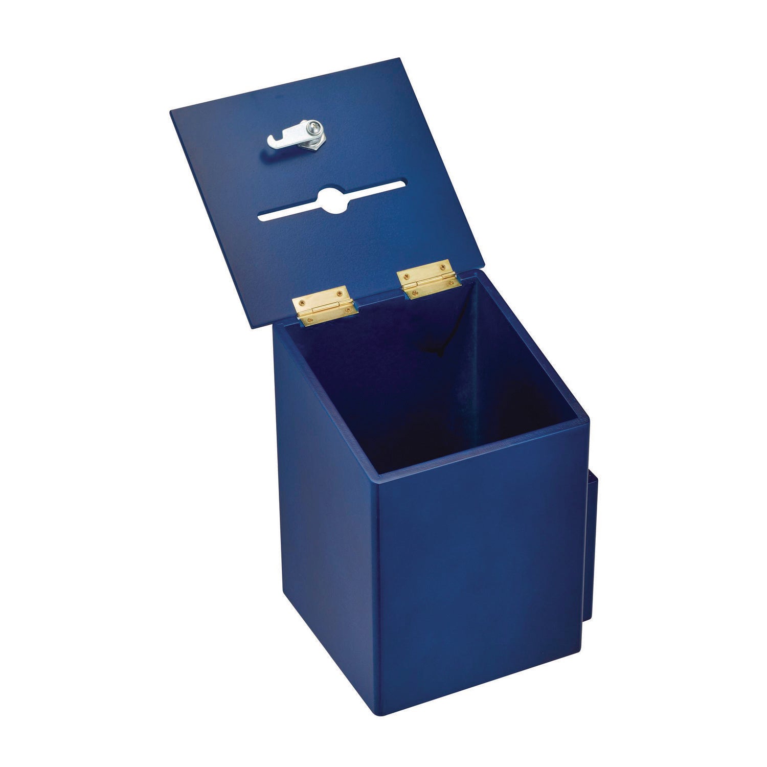 Squared Wood Locking Suggestion Box, 7.25 x 7.5 x 10, Medium Density Fiberboard, Blue AdirOffice Flipcost