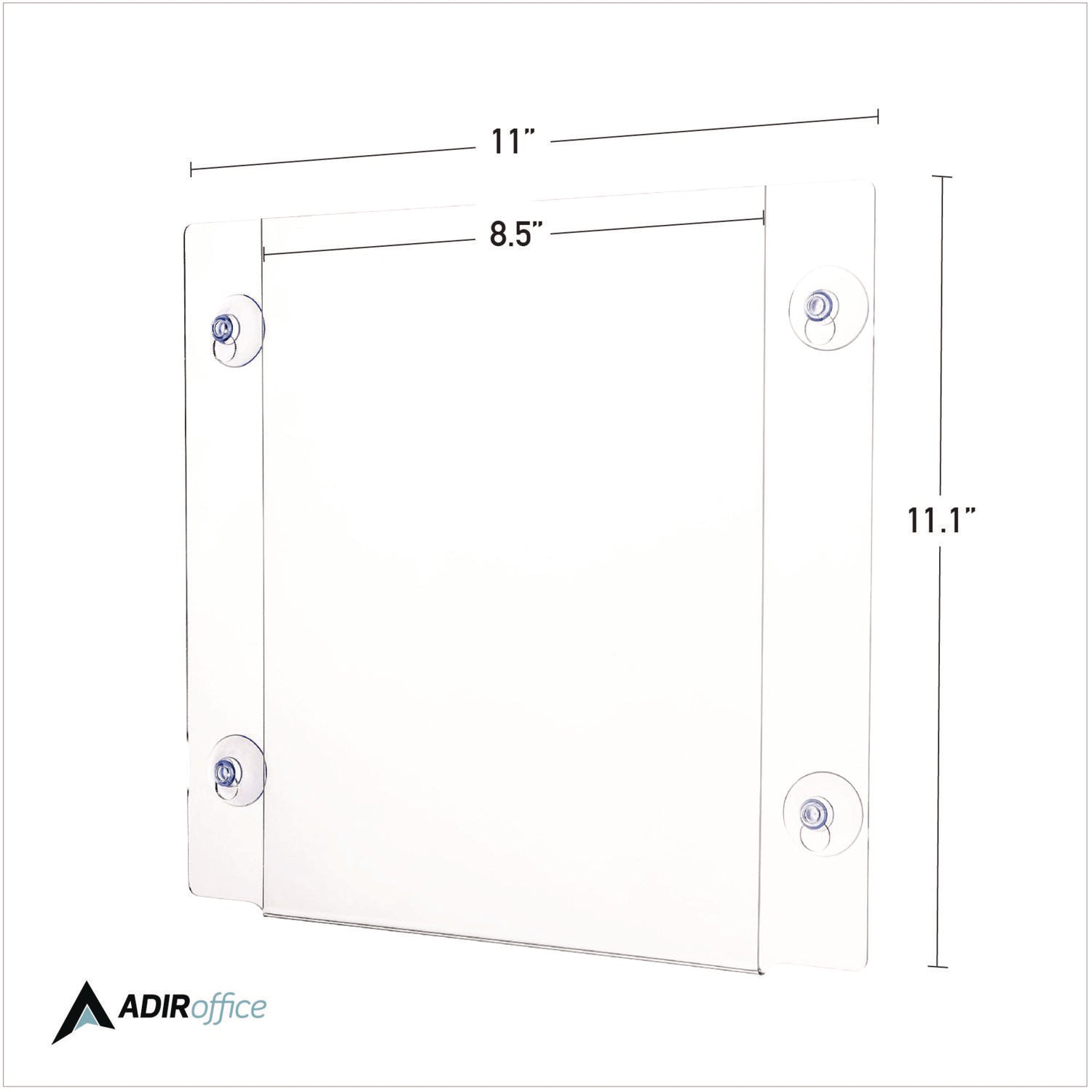 Clear Suction Acrylic Window Sign Holder, 8 x 11, Clear Frame, 6/Pack AdirOffice Flipcost