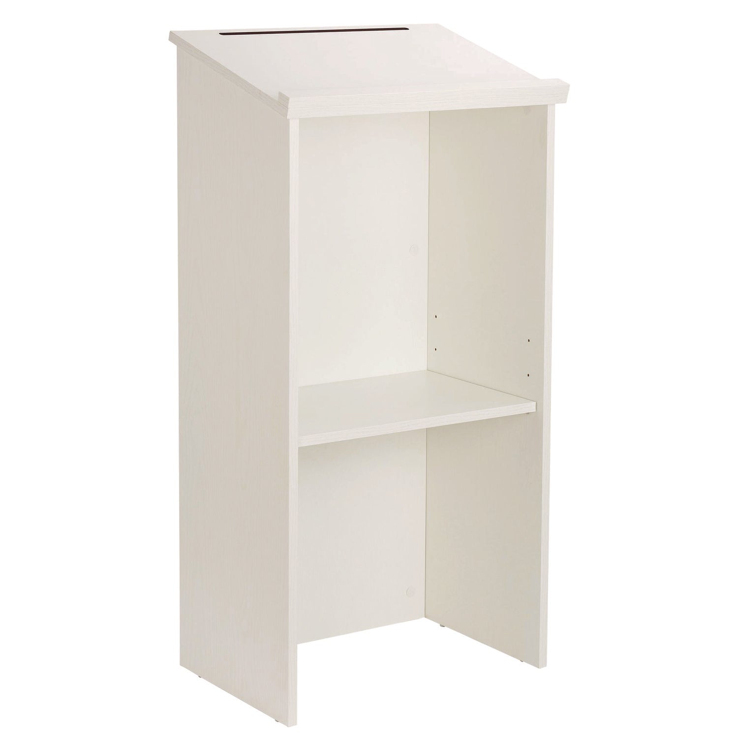 Wood Stand-up Podium Lectern Speaker Stand, 23 x 15 x 45.8, White