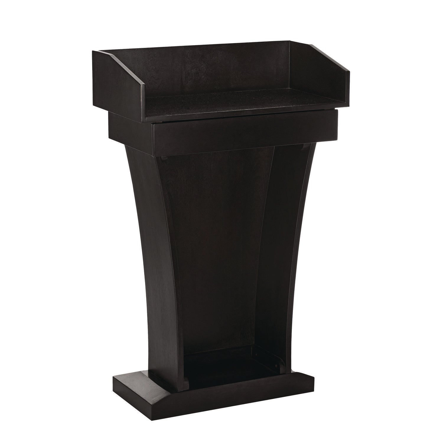 Wood Stand-Up Podium Lectern Speaker Stand with Drawer and Storage Area, 27.55 x 14 x 43.3, Black