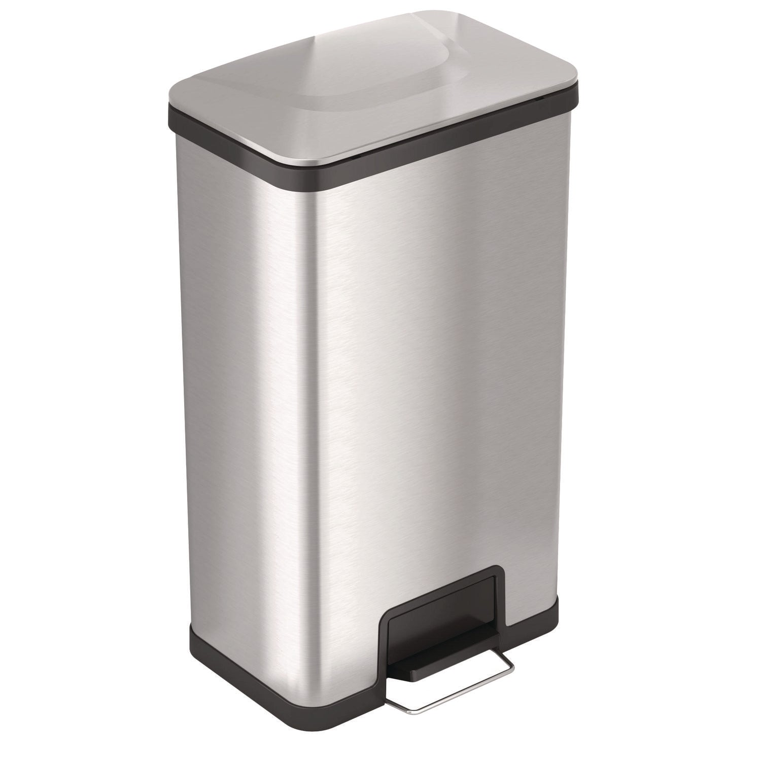 Step Pedal Trash Can with AirStep Technology, 18 gal, Stainless Steel, Silver