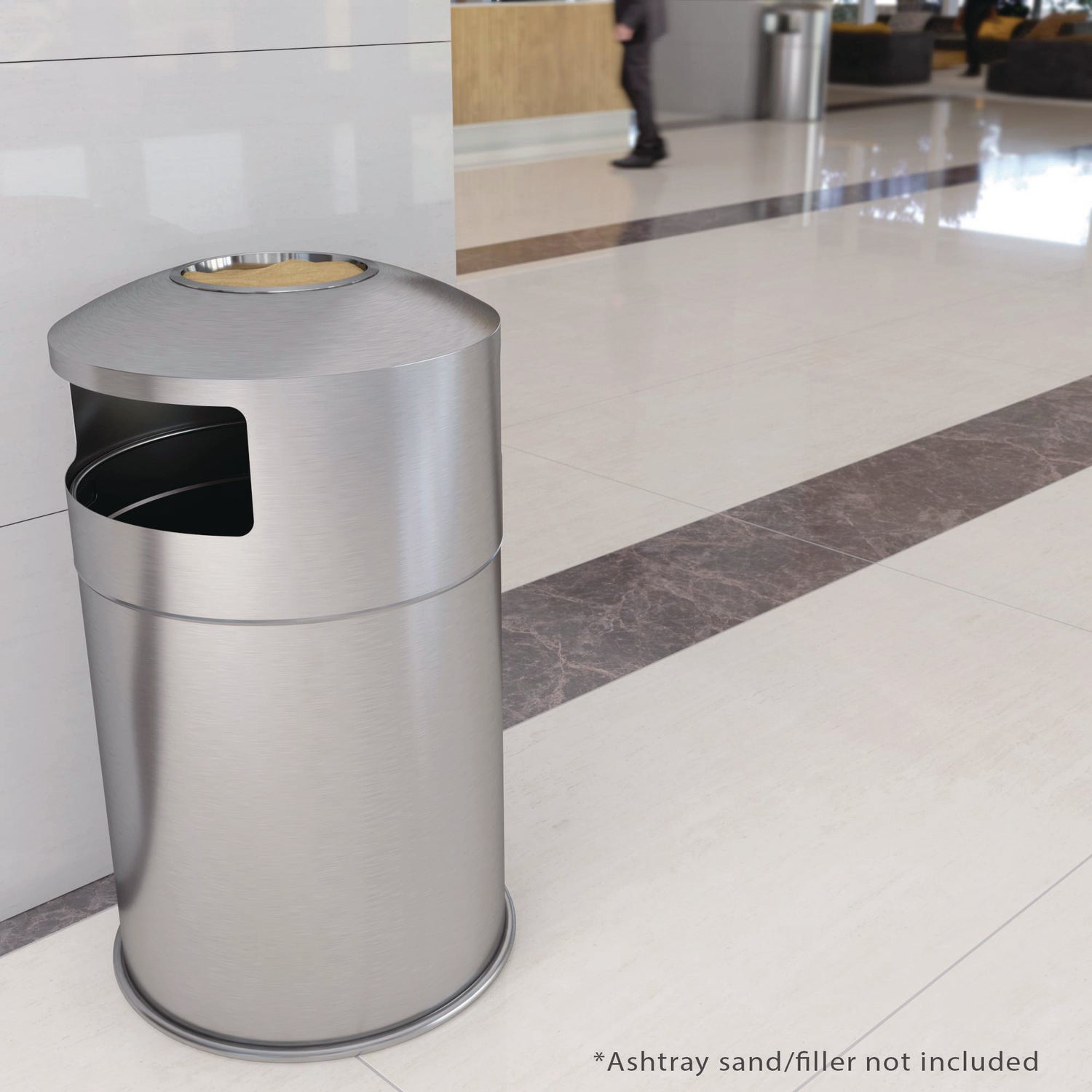 Extra-Large Dual Side-Entry Trash Can, Indoor, 50 gal, Stainless Steel, Silver HLS Commercial® Flipcost