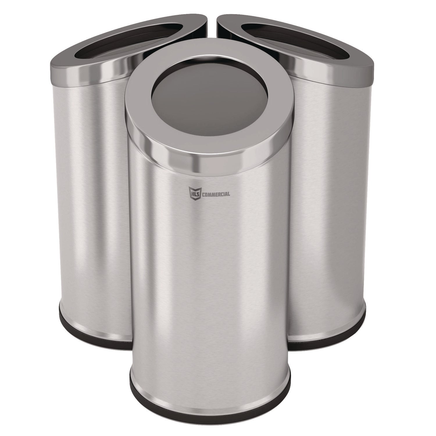 Beveled Open Top Trash Can, 15 gal, Stainless Steel, Silver HLS Commercial® Flipcost