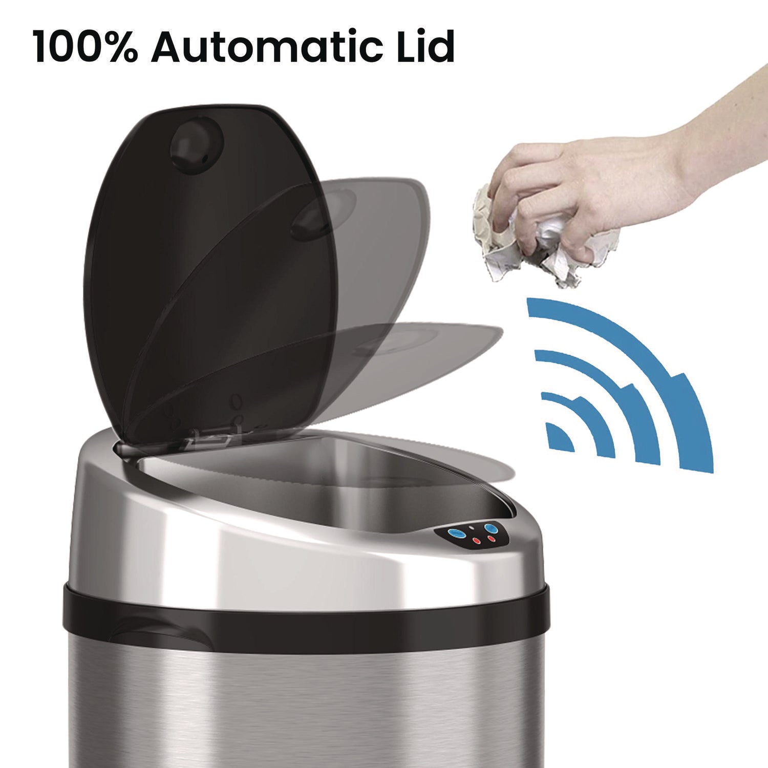 Sensor Trash Can, 8 gal, Plastic/Stainless Steel, Silver HLS Commercial® Flipcost