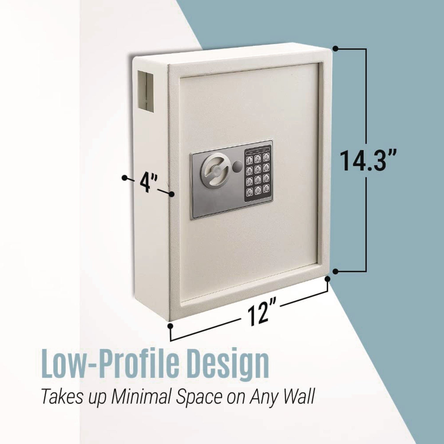 Steel Digital Lock Key Cabinet, 40-Key, 13 x 4 x 14.3, Stainless Steel 304, White AdirOffice Flipcost