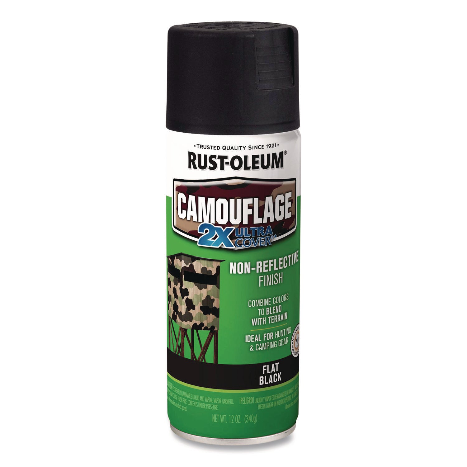 Camouflage Spray Paint, Flat Black, 12 oz Aerosol Can, 6/Carton Rust-Oleum® Flipcost