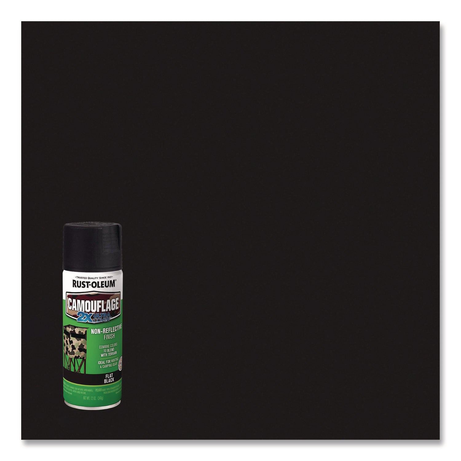 Camouflage Spray Paint, Flat Black, 12 oz Aerosol Can, 6/Carton Rust-Oleum® Flipcost