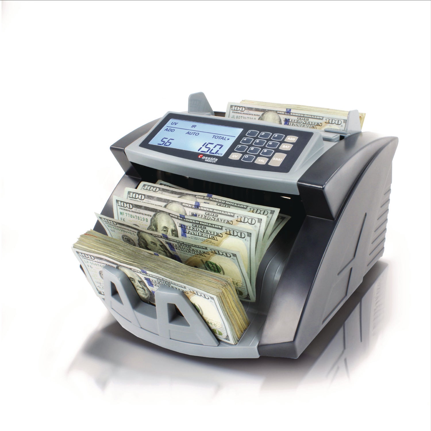 5520UV/MG Cash Counter, 1,300 Bills/min, 9.7 x 11.5 x 7.5, Gray