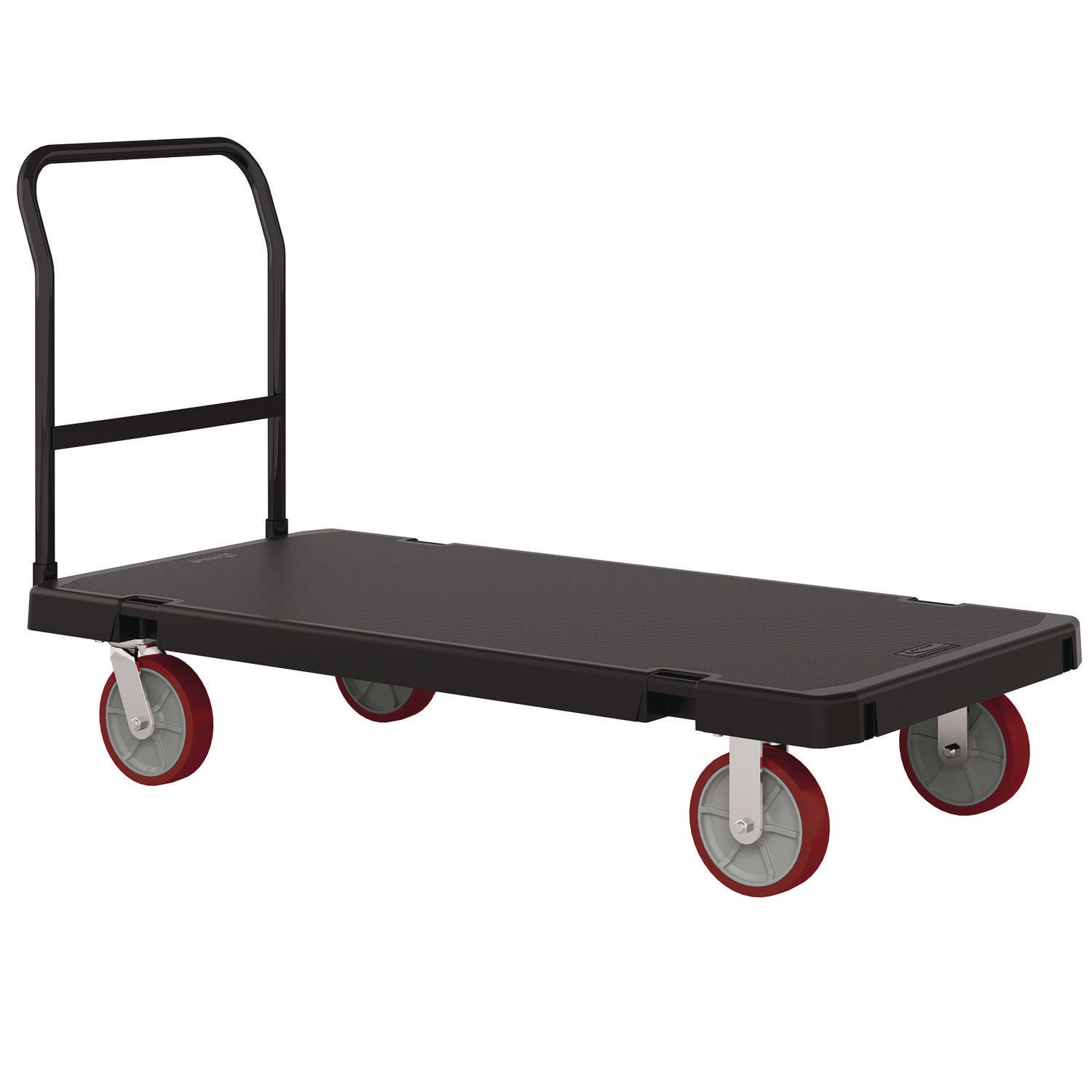 Resin Platform Truck, 1,600 lb Capacity, 30.25 x 64.5 x 41, Black Suncast Commercial® Flipcost