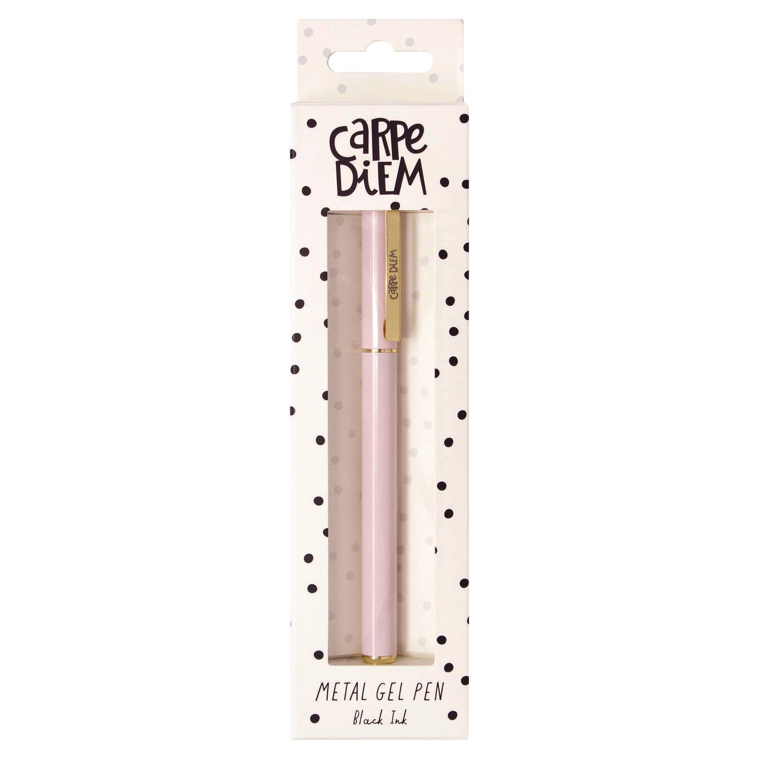 Carpe Diem All Metal Gel Pens Gel Pen, Stick, Medium 0.7 mm, Black Ink, Pink Barrel, 6/Pack PUKKA PAD® Flipcost