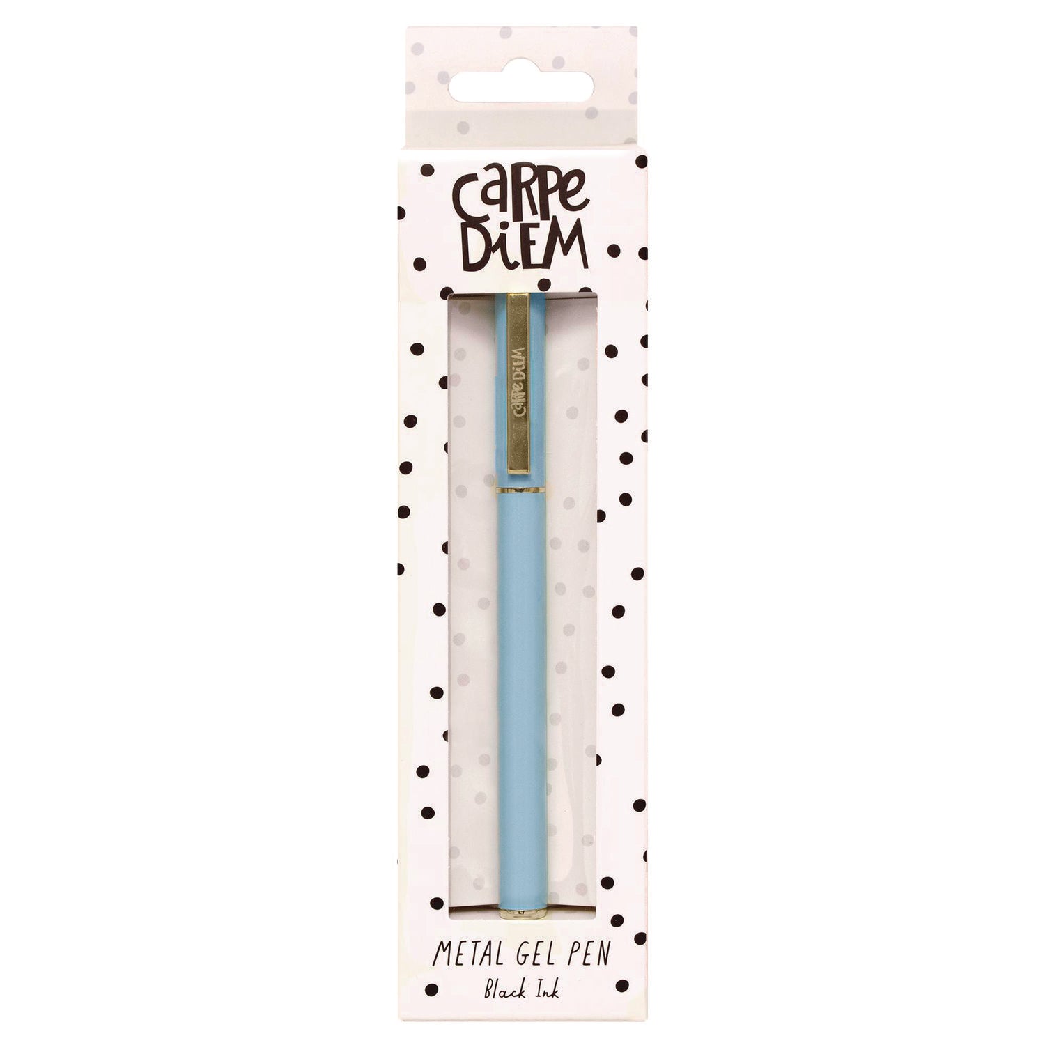 Carpe Diem All Metal Gel Pens Gel Pen, Stick, Medium 0.7 mm, Black Ink, Blue Barrel, 6/Pack PUKKA PAD® Flipcost