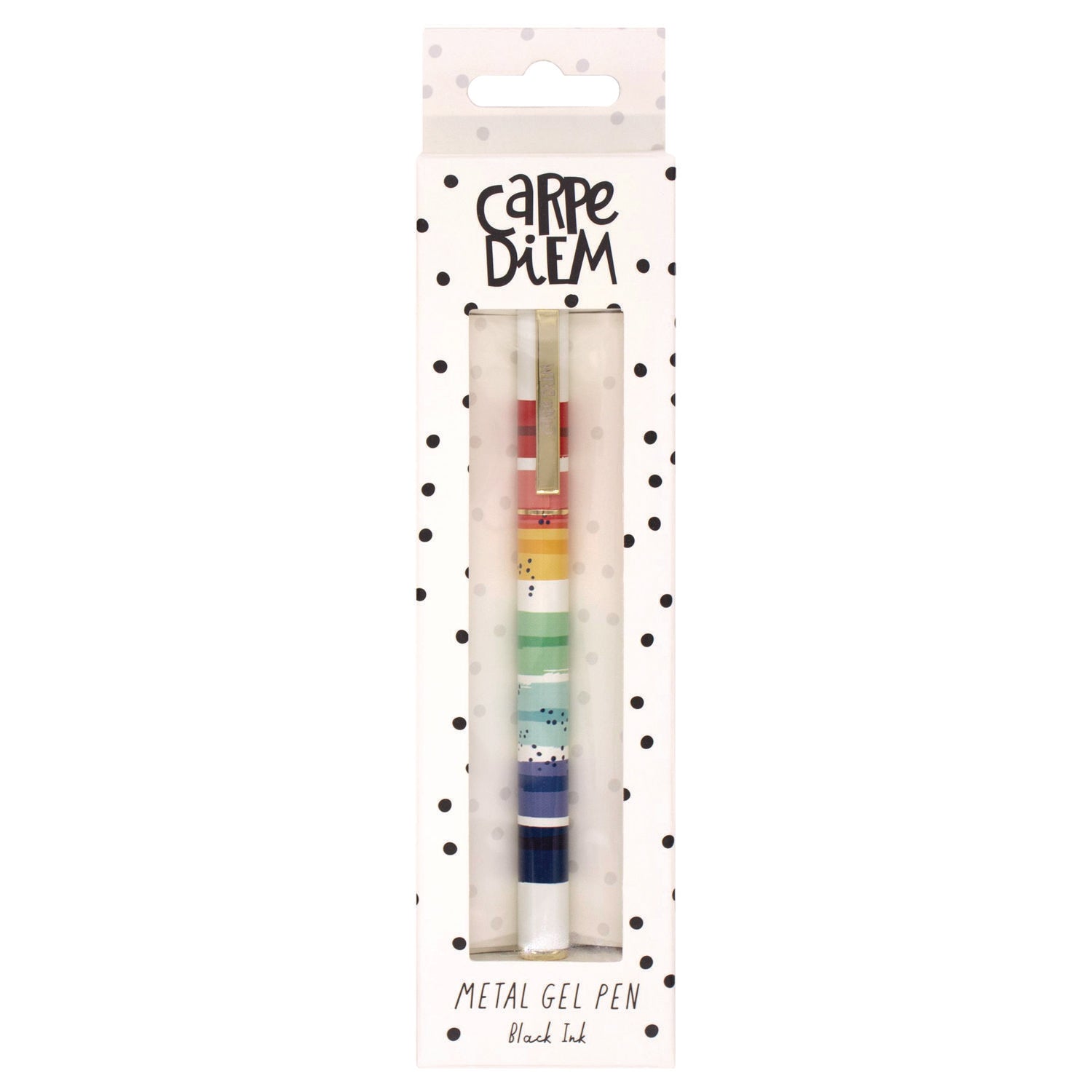 Carpe Diem All Metal Gel Pens Gel Pen, Stick, Medium 0.7 mm, Black Ink, Color Wash Multicolor Barrel, 6/Pack PUKKA PAD® Flipcost