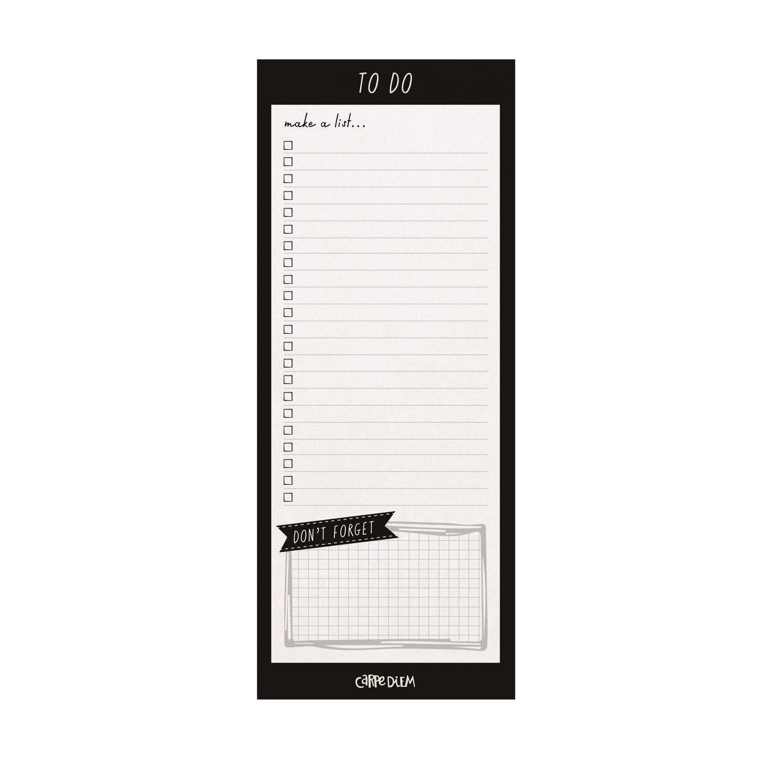 Magnetic To Do List, Unruled, 60 Black/White 3.5 x 8.5 Sheets, 6/Pack PUKKA PAD® Flipcost