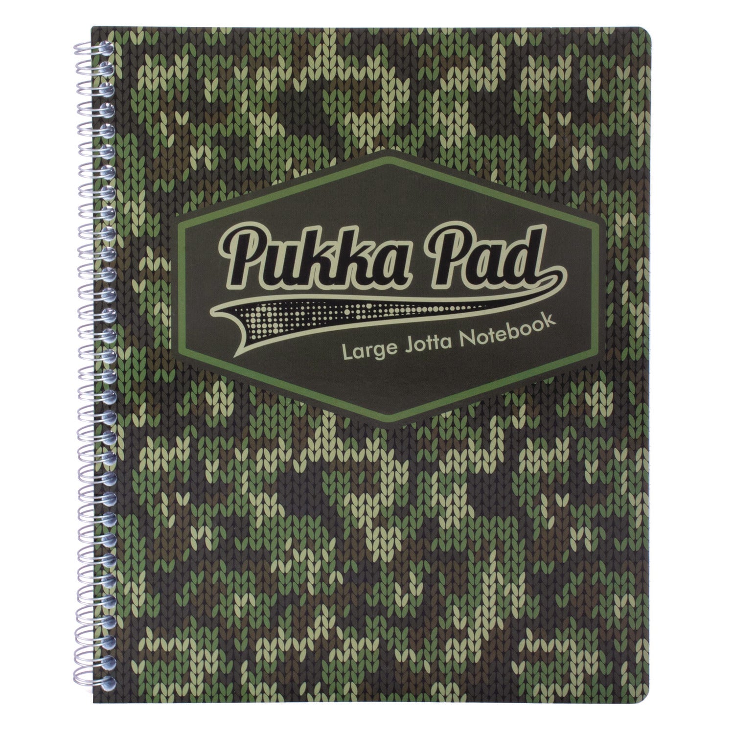 Letter Size Notebook, 1-Subject, Medium/College Rule, Green/Black Camo Knit Cover, (100) 11 x 8.5 Sheets, 3/Pack PUKKA PAD® Flipcost