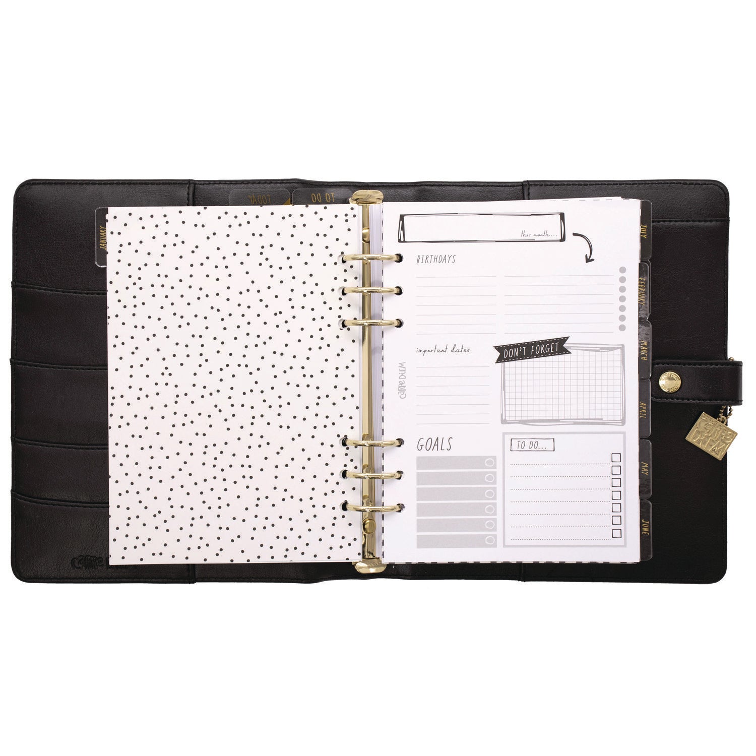 A5 Planner, 10.24 x 9.25, Black Cover, 12-Month PUKKA PAD® Flipcost