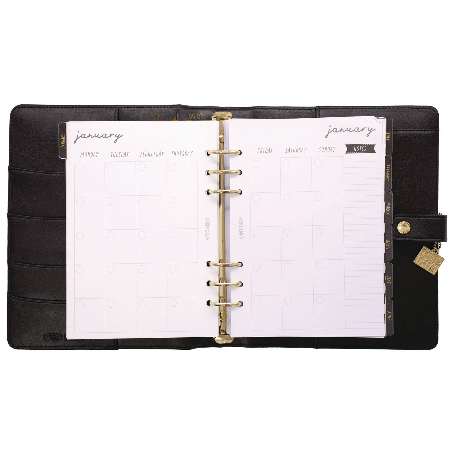 A5 Planner, 10.24 x 9.25, Black Cover, 12-Month PUKKA PAD® Flipcost