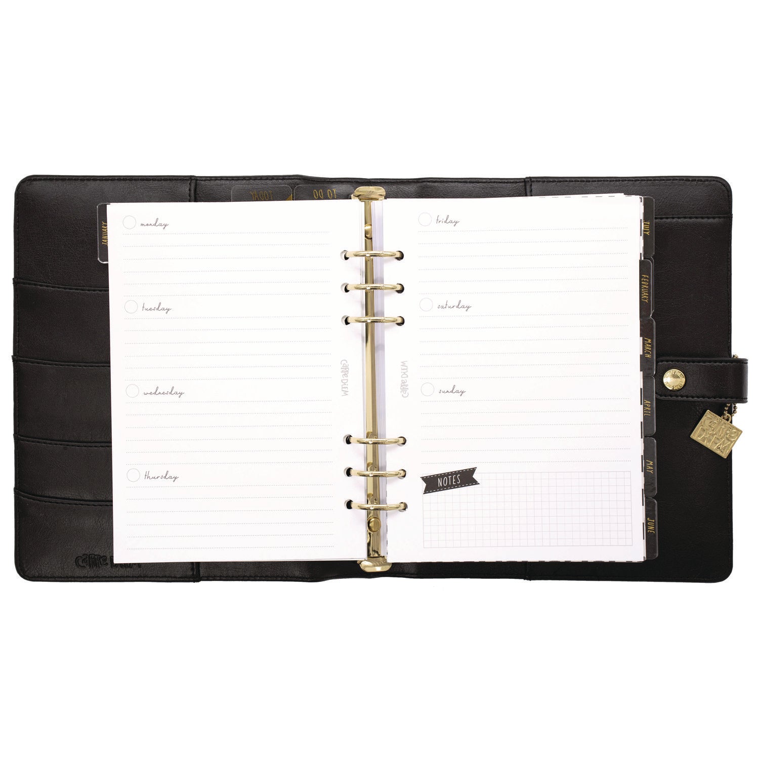 A5 Planner, 10.24 x 9.25, Black Cover, 12-Month PUKKA PAD® Flipcost