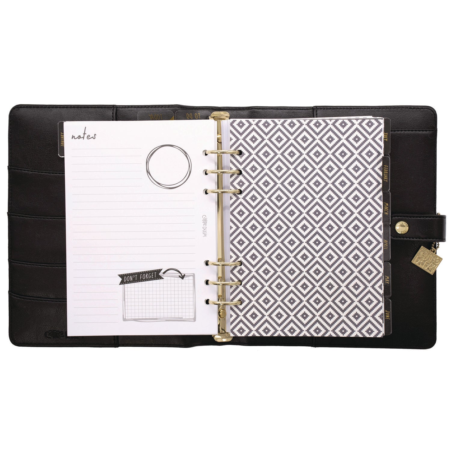 A5 Planner, 10.24 x 9.25, Black Cover, 12-Month PUKKA PAD® Flipcost