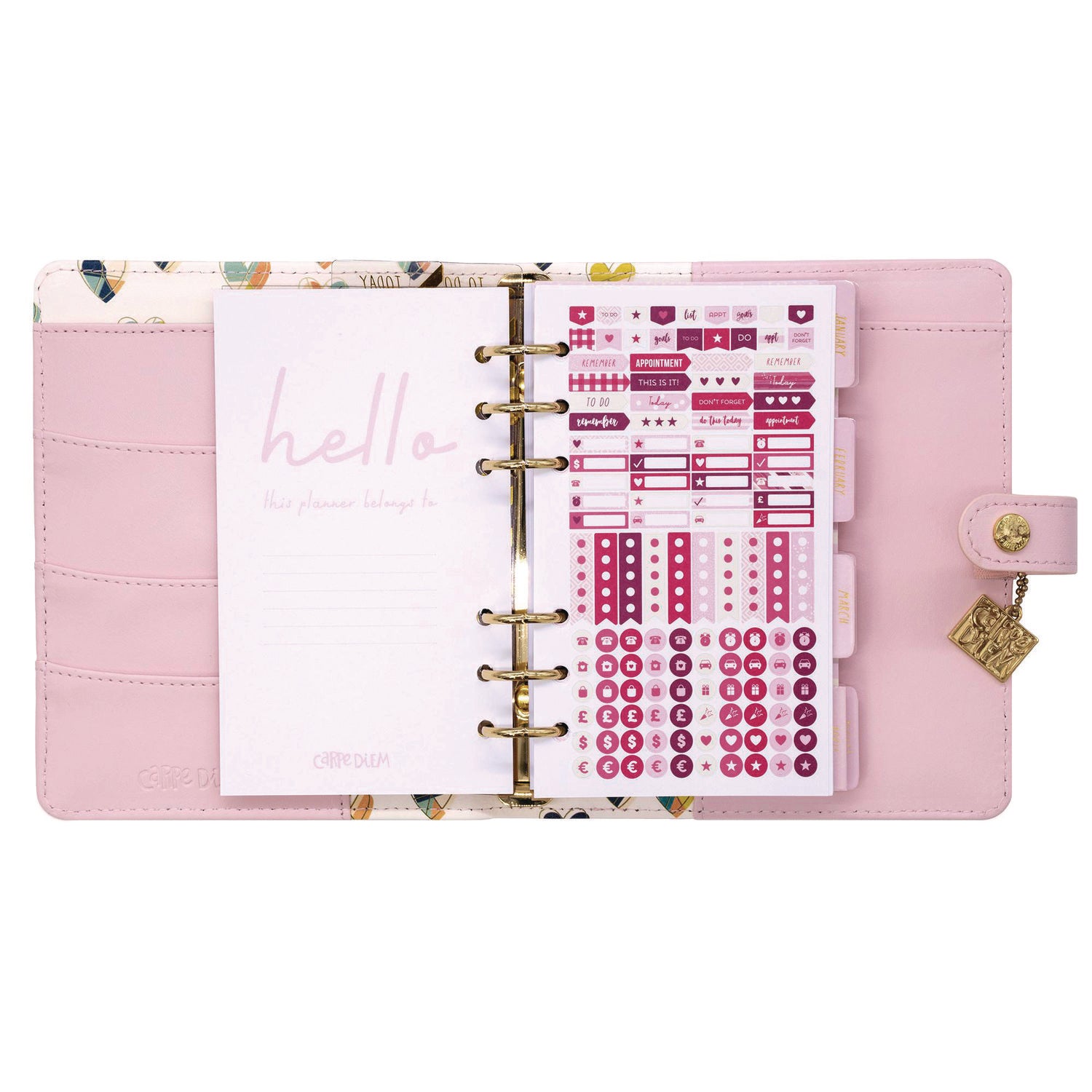 Personal Planner, 7.48 x 6.42, Pink Cover, 12-Month, Undated PUKKA PAD® Flipcost