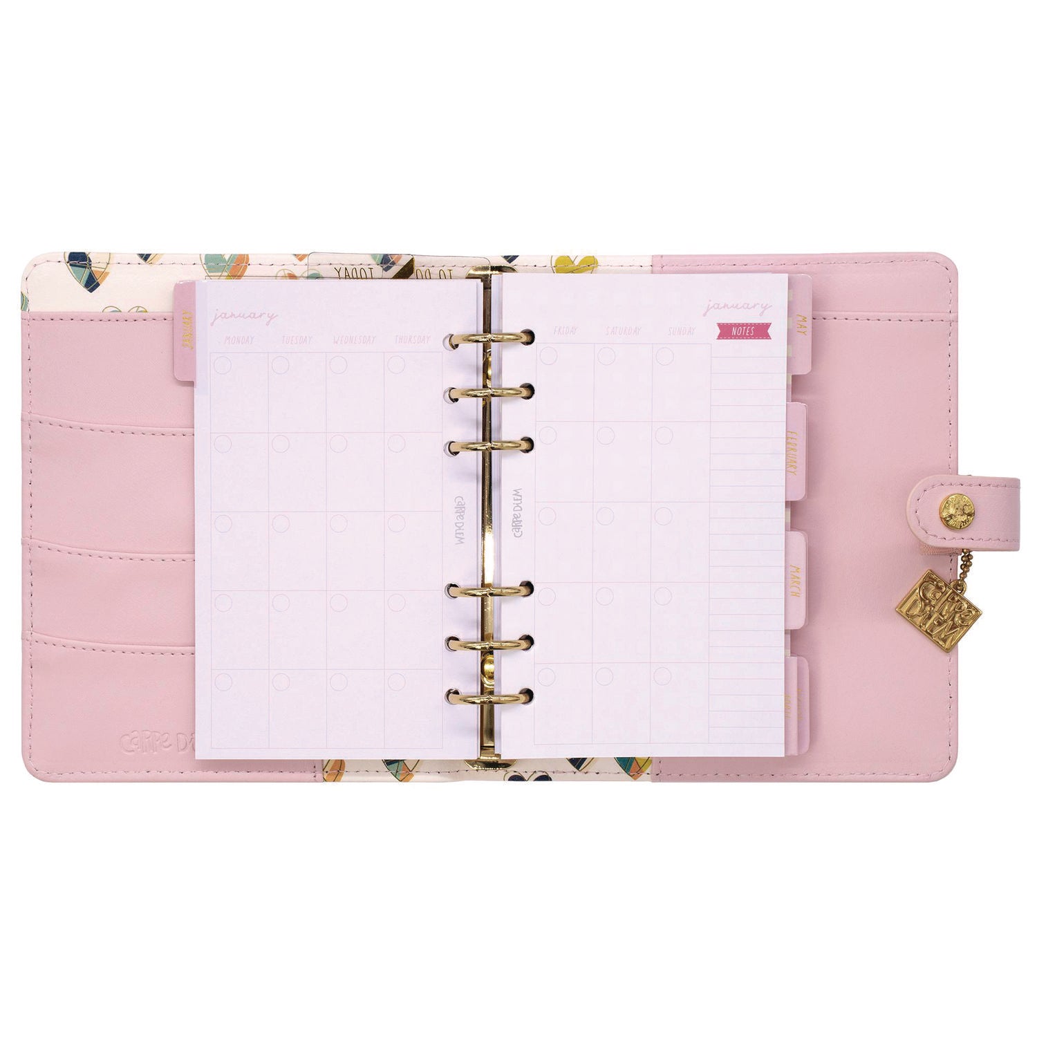 Personal Planner, 7.48 x 6.42, Pink Cover, 12-Month, Undated PUKKA PAD® Flipcost