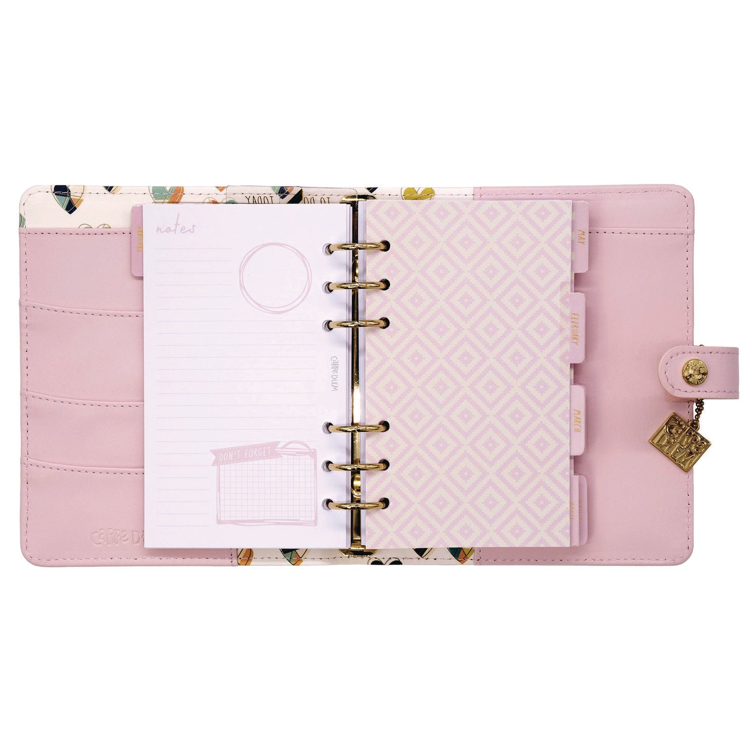 Personal Planner, 7.48 x 6.42, Pink Cover, 12-Month, Undated PUKKA PAD® Flipcost