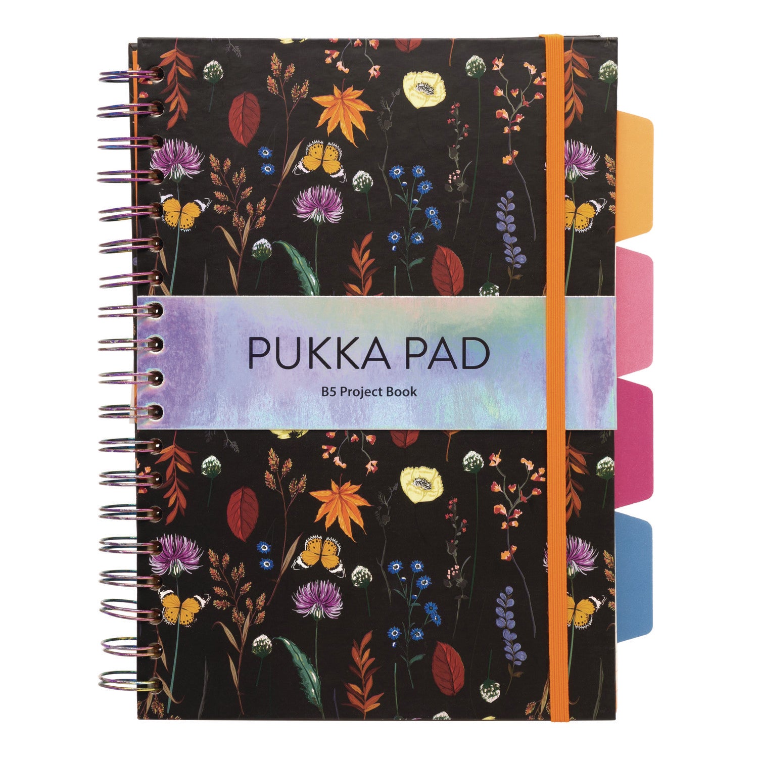 B5 Size Project Book, 4-Subject, Medium/College Rule, Assorted Blum Floral Covers, (100) 9.8 x 6.9 Sheets, 3/Pack PUKKA PAD® Flipcost