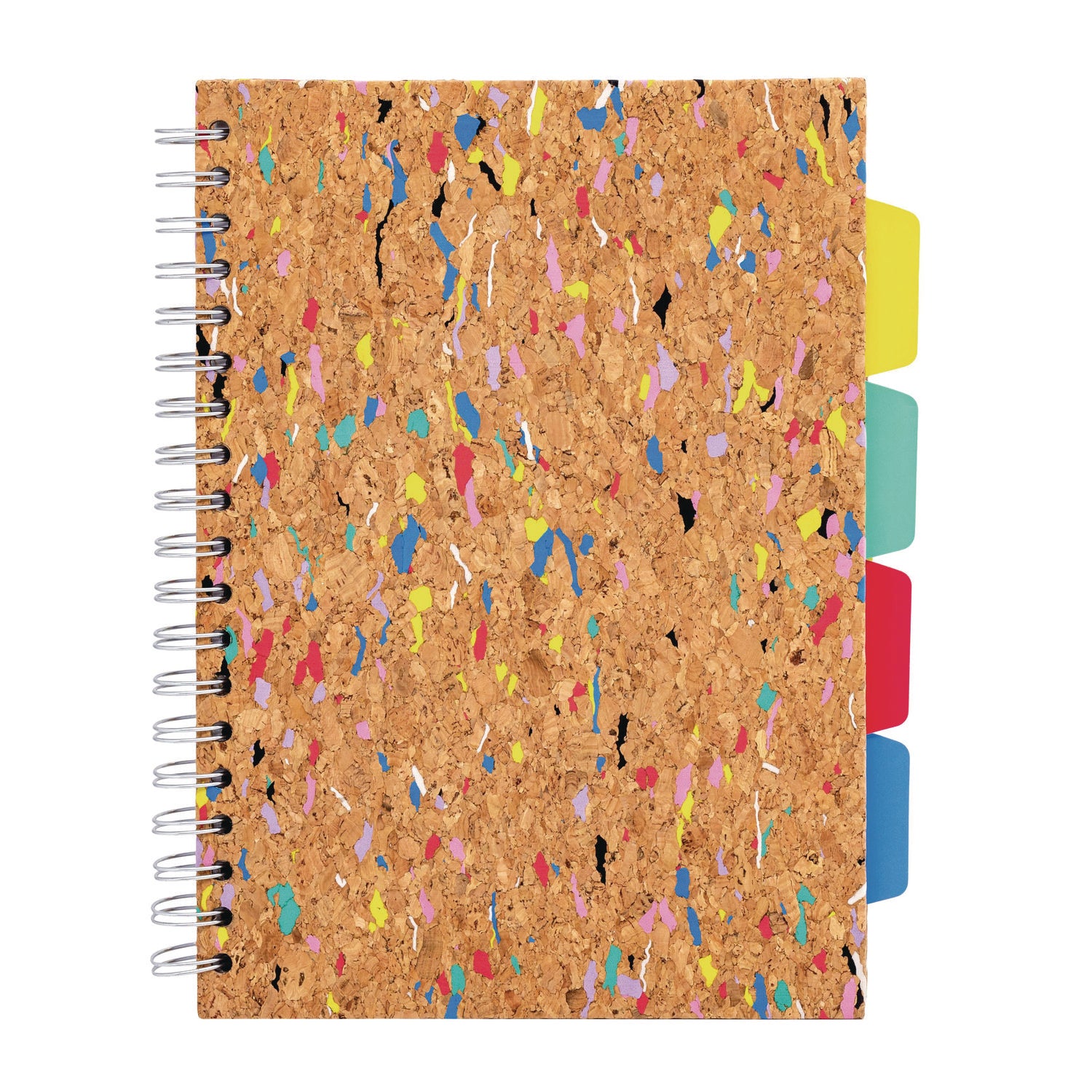 B5 Size Eco Project Book, 4-Subject, Medium/College Rule, Cork/Multicolor Cover, (100) 9.8 x 6.9 Sheets PUKKA PAD® Flipcost