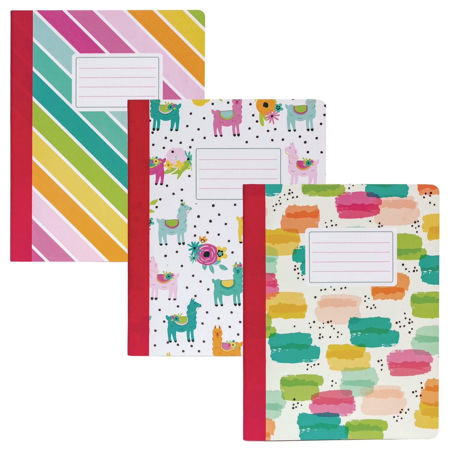 Composition Book, Medium/College Rule, Assorted Covers Colors, (70) 9.75 x 7.5 Sheets, 3/Pack