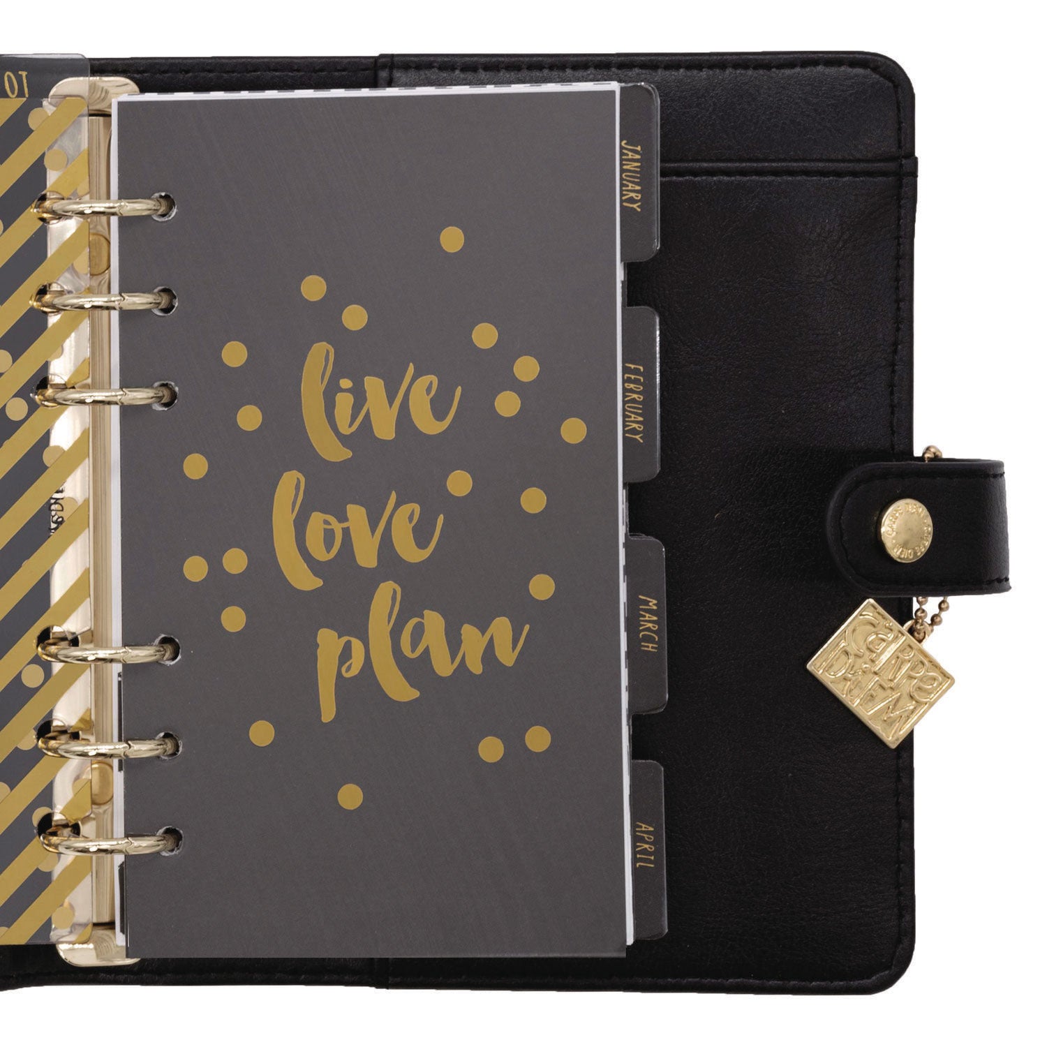 Personal Planner, 7.48 x 6.42, Black Cover, 12-Month, Undated PUKKA PAD® Flipcost