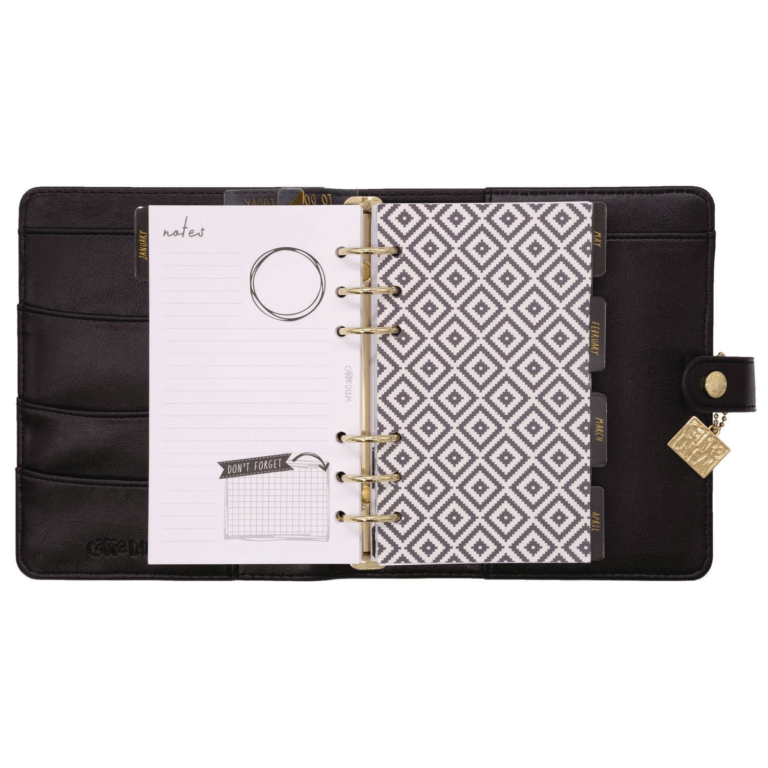 Personal Planner, 7.48 x 6.42, Black Cover, 12-Month, Undated PUKKA PAD® Flipcost