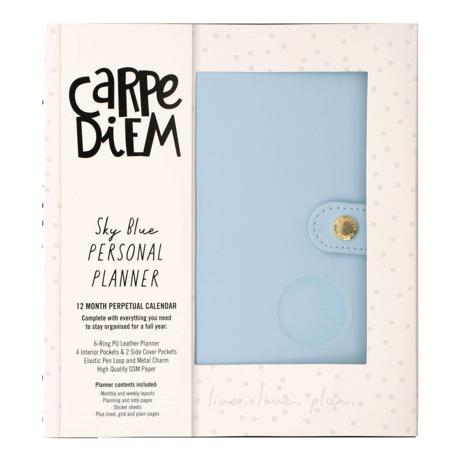 Personal Planner, 7.48 x 6.42, Blue Cover, 12-Month, Undated PUKKA PAD® Flipcost