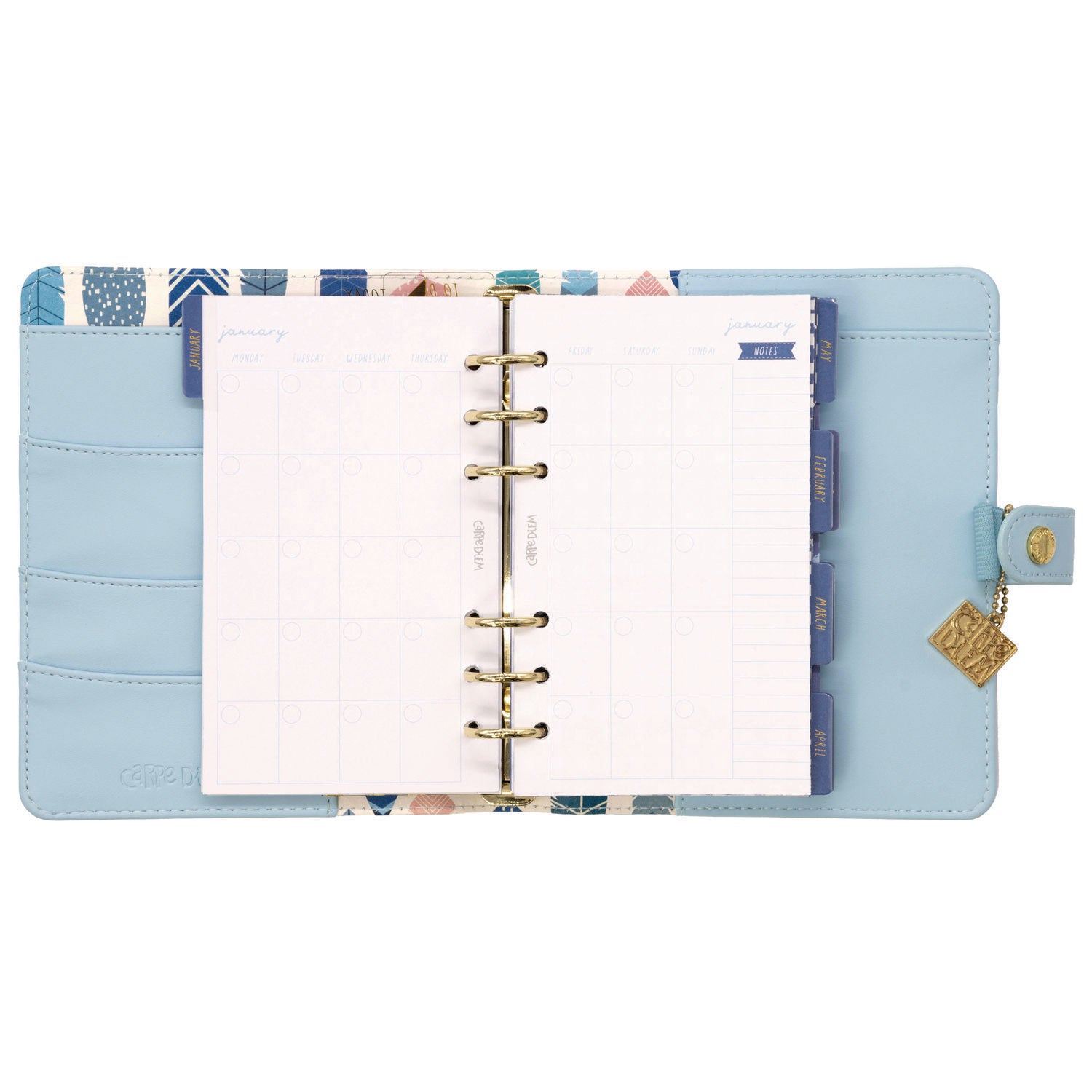 Personal Planner, 7.48 x 6.42, Blue Cover, 12-Month, Undated PUKKA PAD® Flipcost