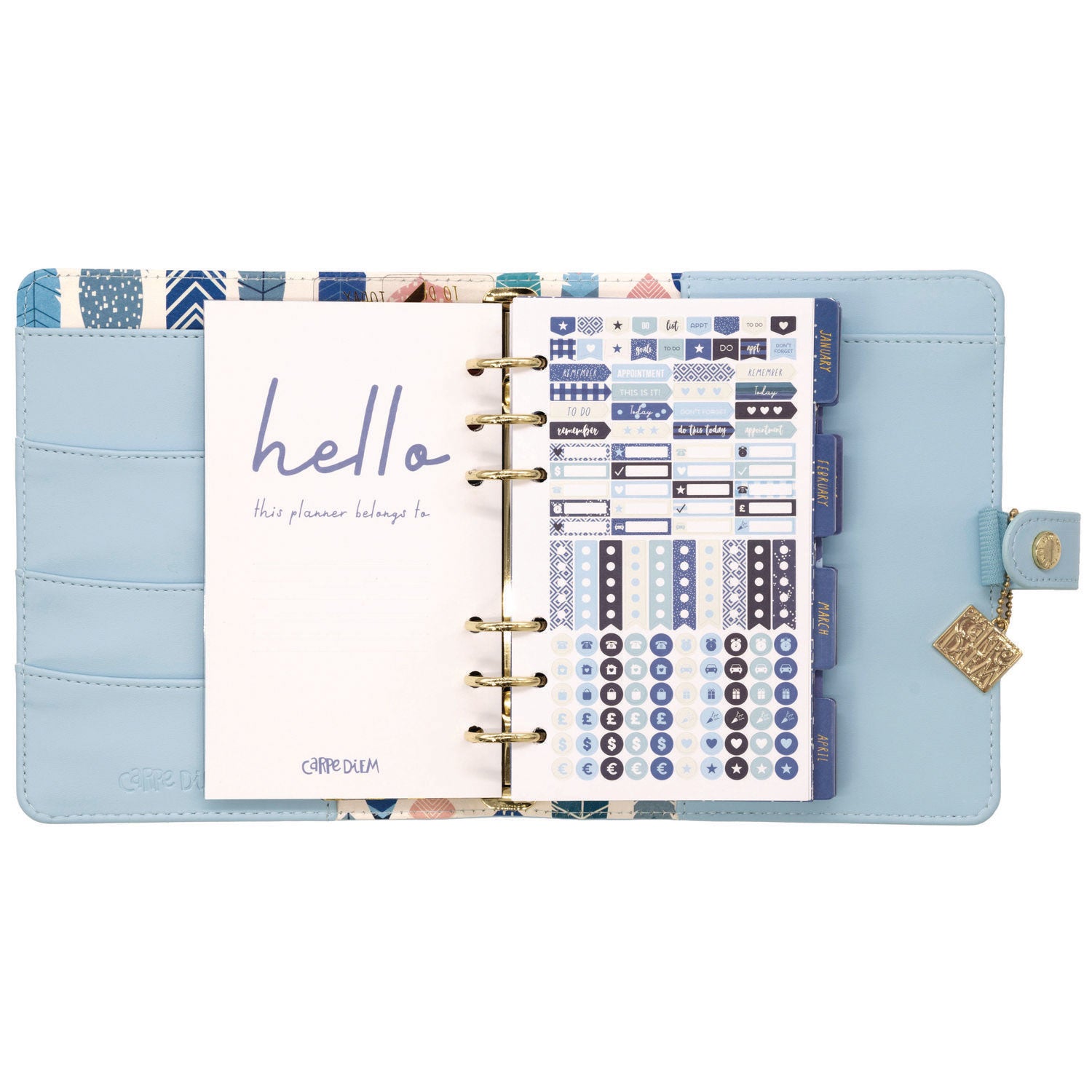 Personal Planner, 7.48 x 6.42, Blue Cover, 12-Month, Undated PUKKA PAD® Flipcost