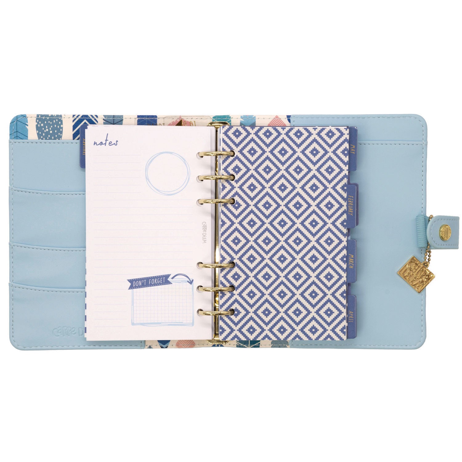 Personal Planner, 7.48 x 6.42, Blue Cover, 12-Month, Undated PUKKA PAD® Flipcost