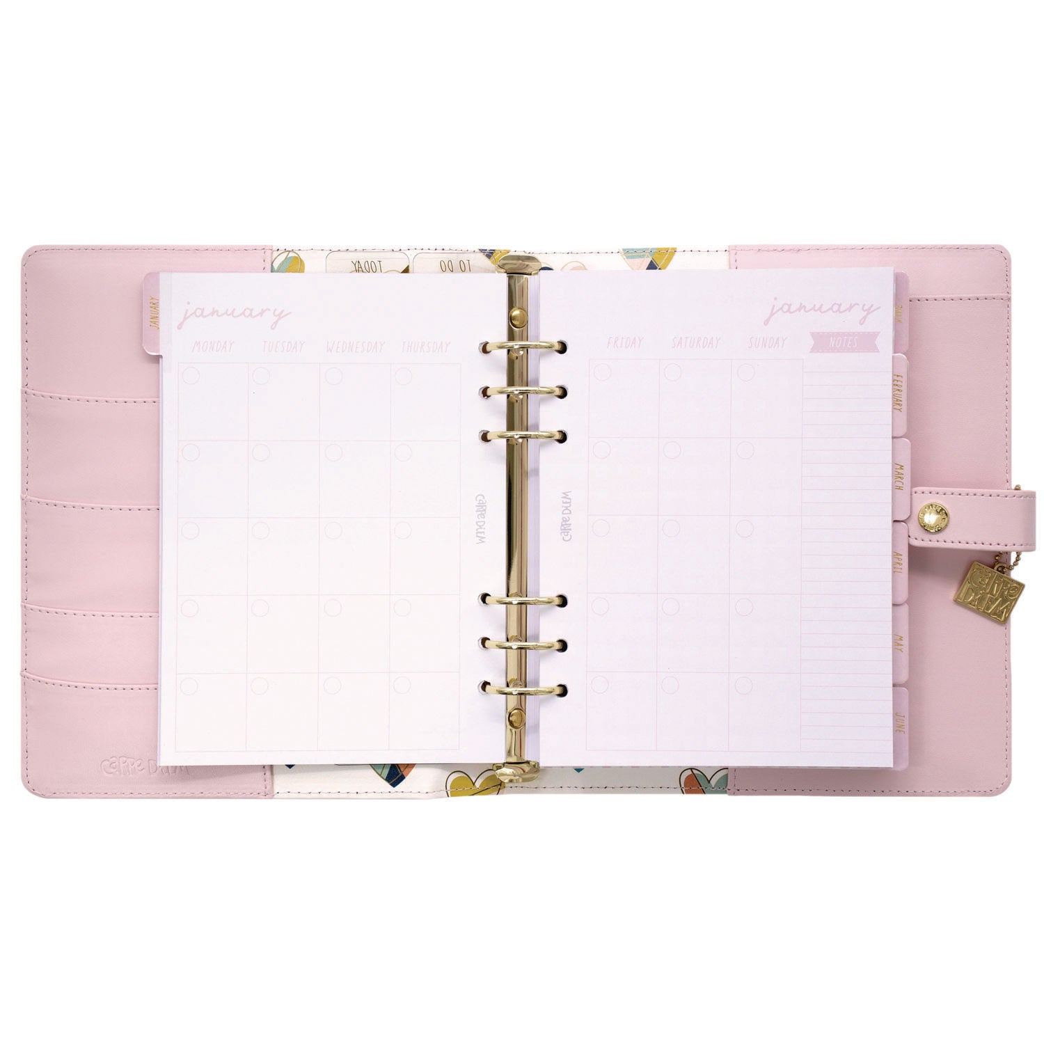 A5 Planner, 10.24 x 9.25, Pink Cover, 12-Month PUKKA PAD® Flipcost