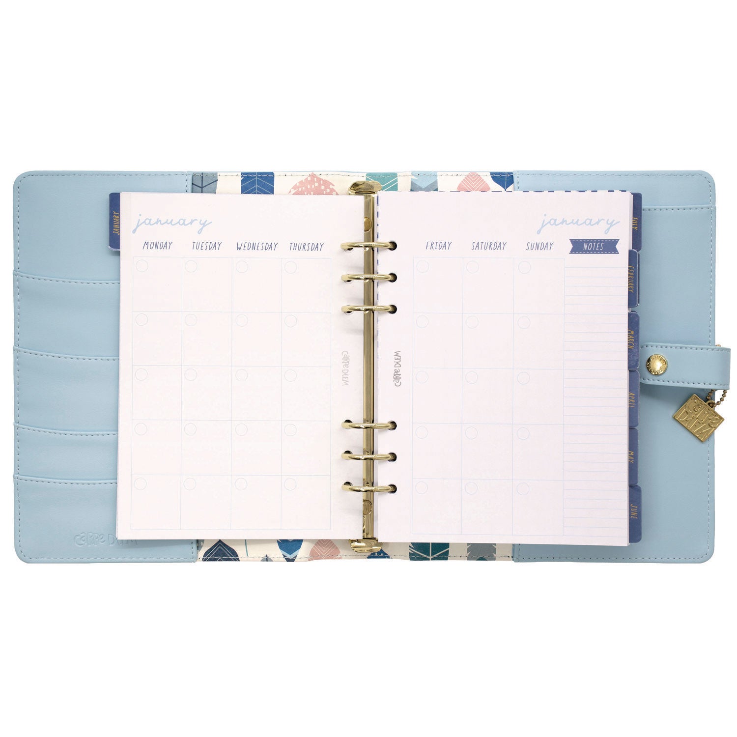 A5 Planner, 10.24 x 9.25, Blue Cover, 12-Month PUKKA PAD® Flipcost