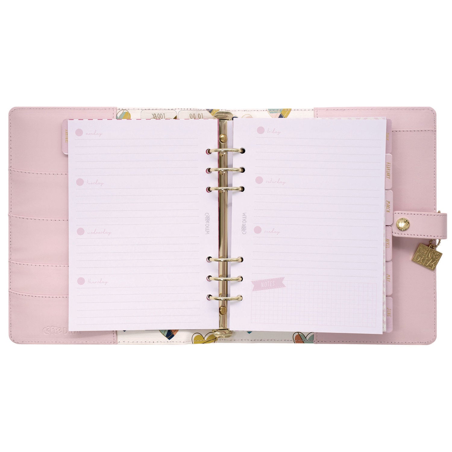 A5 Planner, 10.24 x 9.25, Pink Cover, 12-Month PUKKA PAD® Flipcost