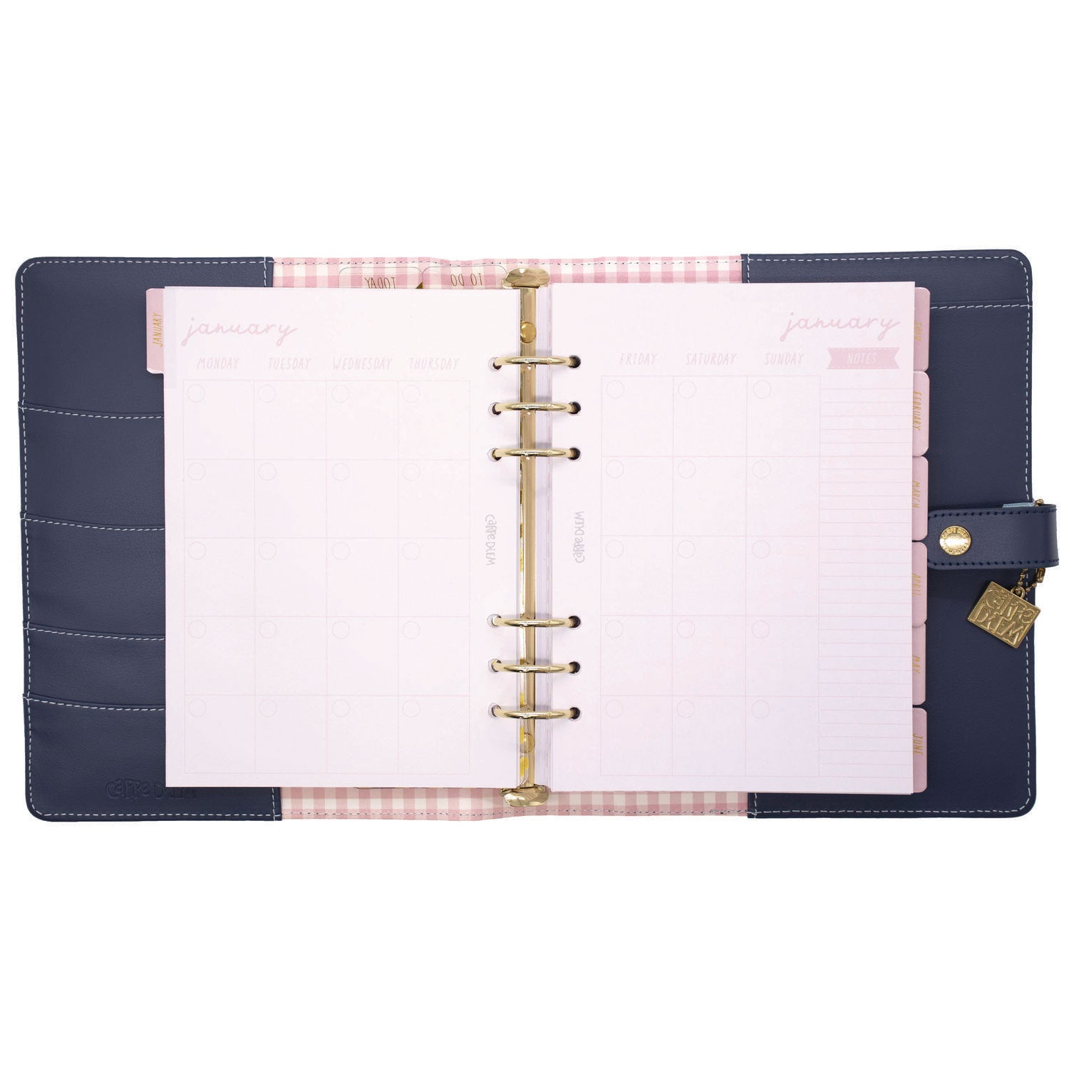 A5 Planner, Feathers, 10.24 x 9.25, Blue/Pink/White/Yellow Cover, 12-Month PUKKA PAD® Flipcost