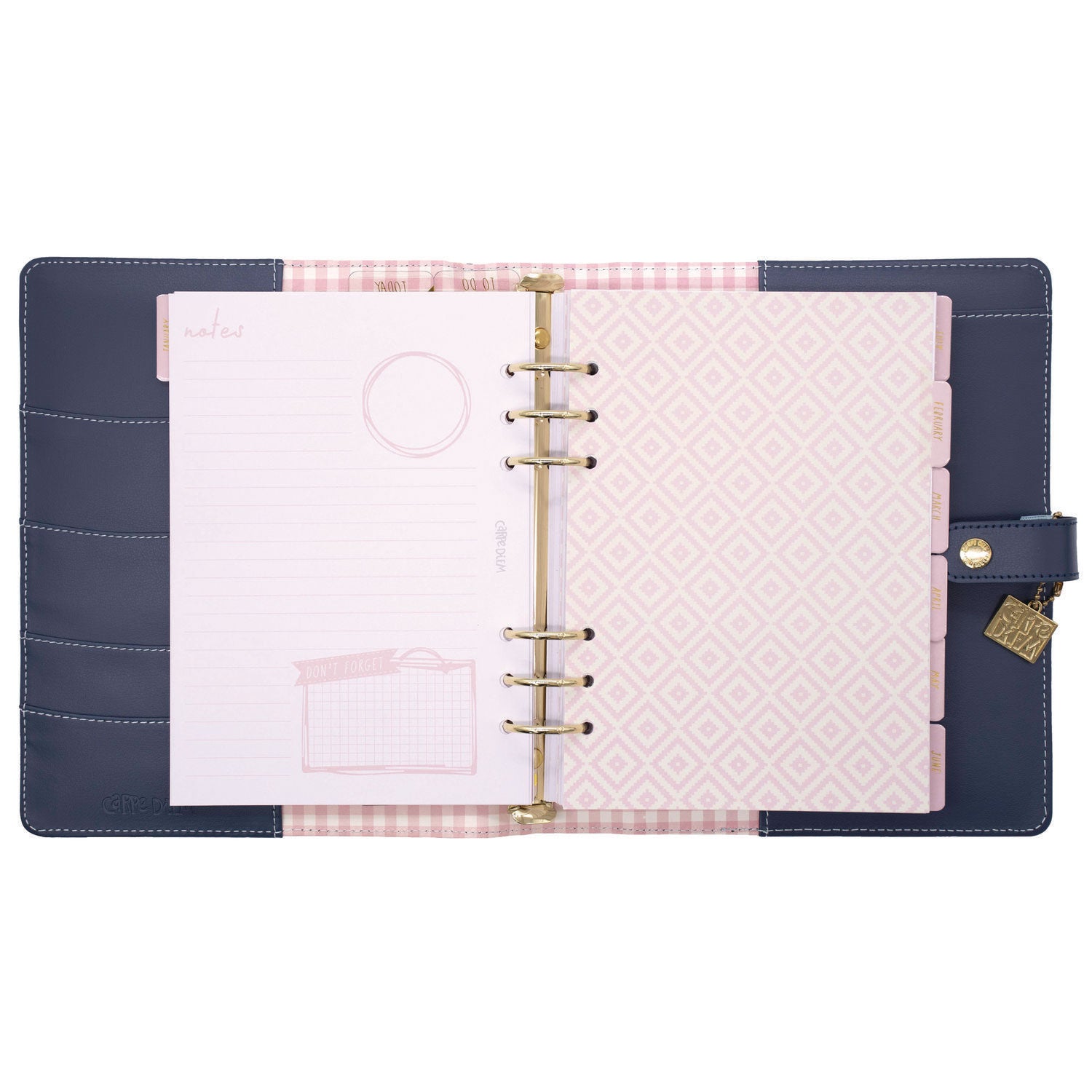 A5 Planner, Feathers, 10.24 x 9.25, Blue/Pink/White/Yellow Cover, 12-Month PUKKA PAD® Flipcost