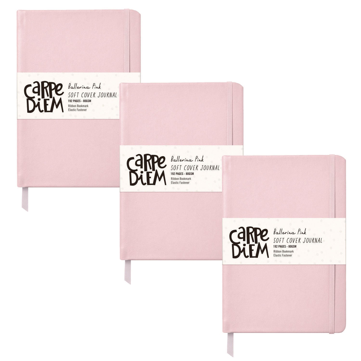 Soft Cover Journal, Medium/College Rule, Pink Cover, (96) 8.3 x 5.2 Sheets, 3/Pack