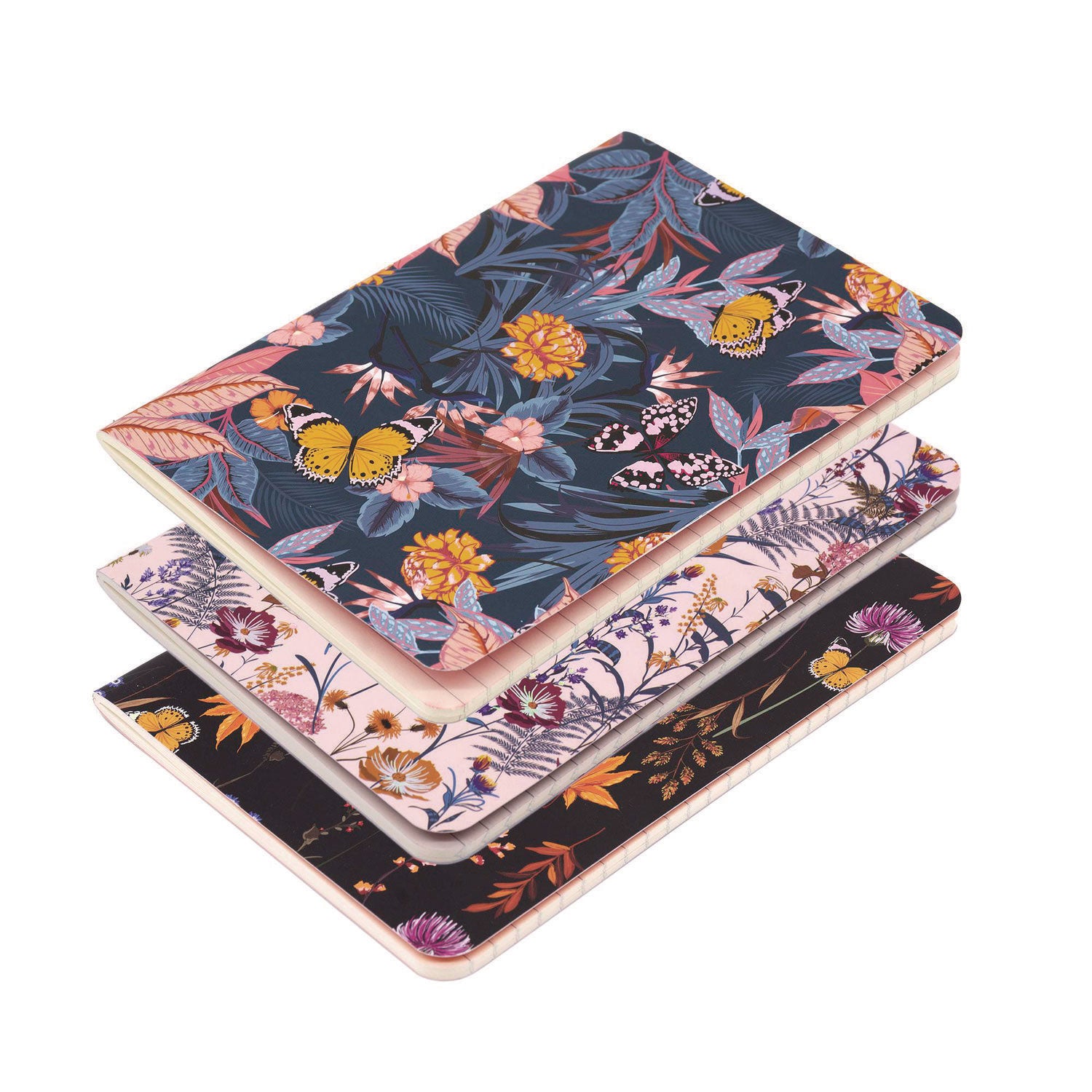 B6 Stitched Exercise Book, Narrow Rule, Assorted Blum Floral Covers, (40) 6.8 x 4.6 Sheets, 3/Pack PUKKA PAD® Flipcost