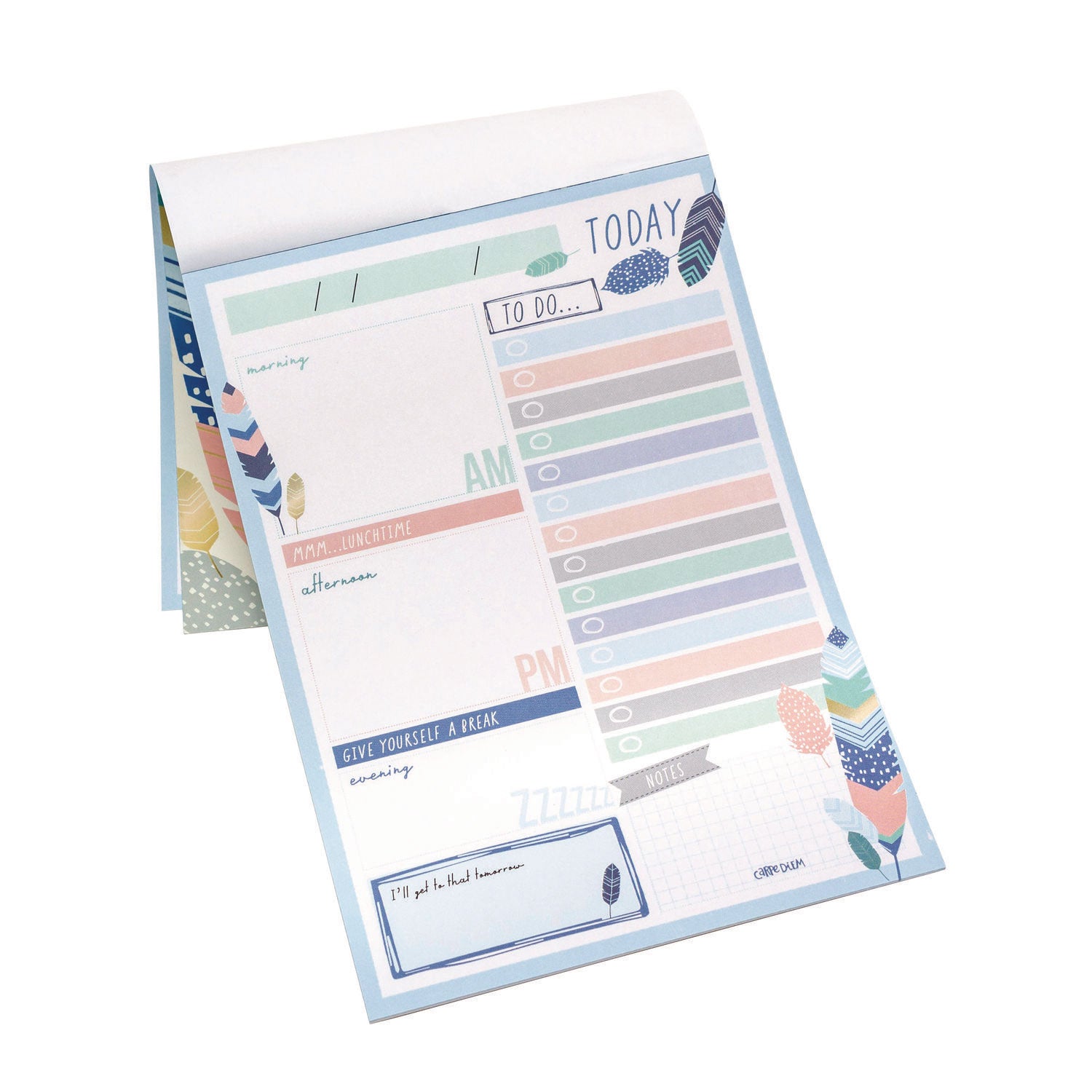 Daily Planner, Feathers, 8.27 x 5.83, Blue/Cream/Pink Cover, 2-Month, Undated, 6/Pack PUKKA PAD® Flipcost